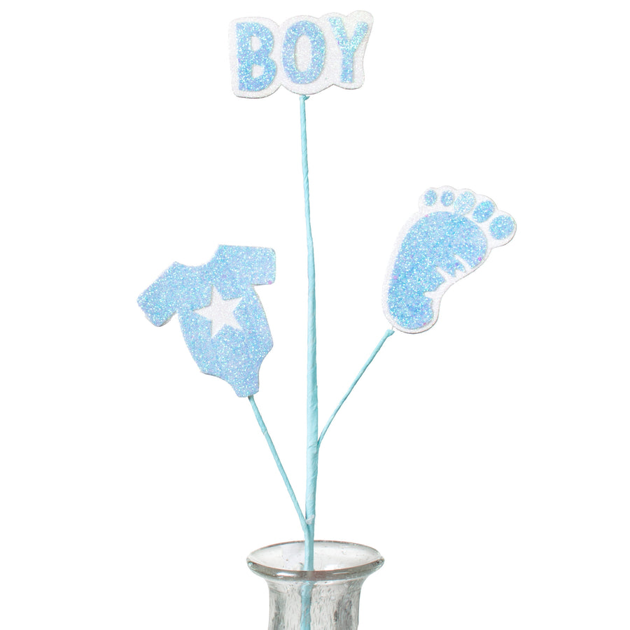 25" Glitter Baby Boy Onesie Spray: Blue Item Number: MN0061