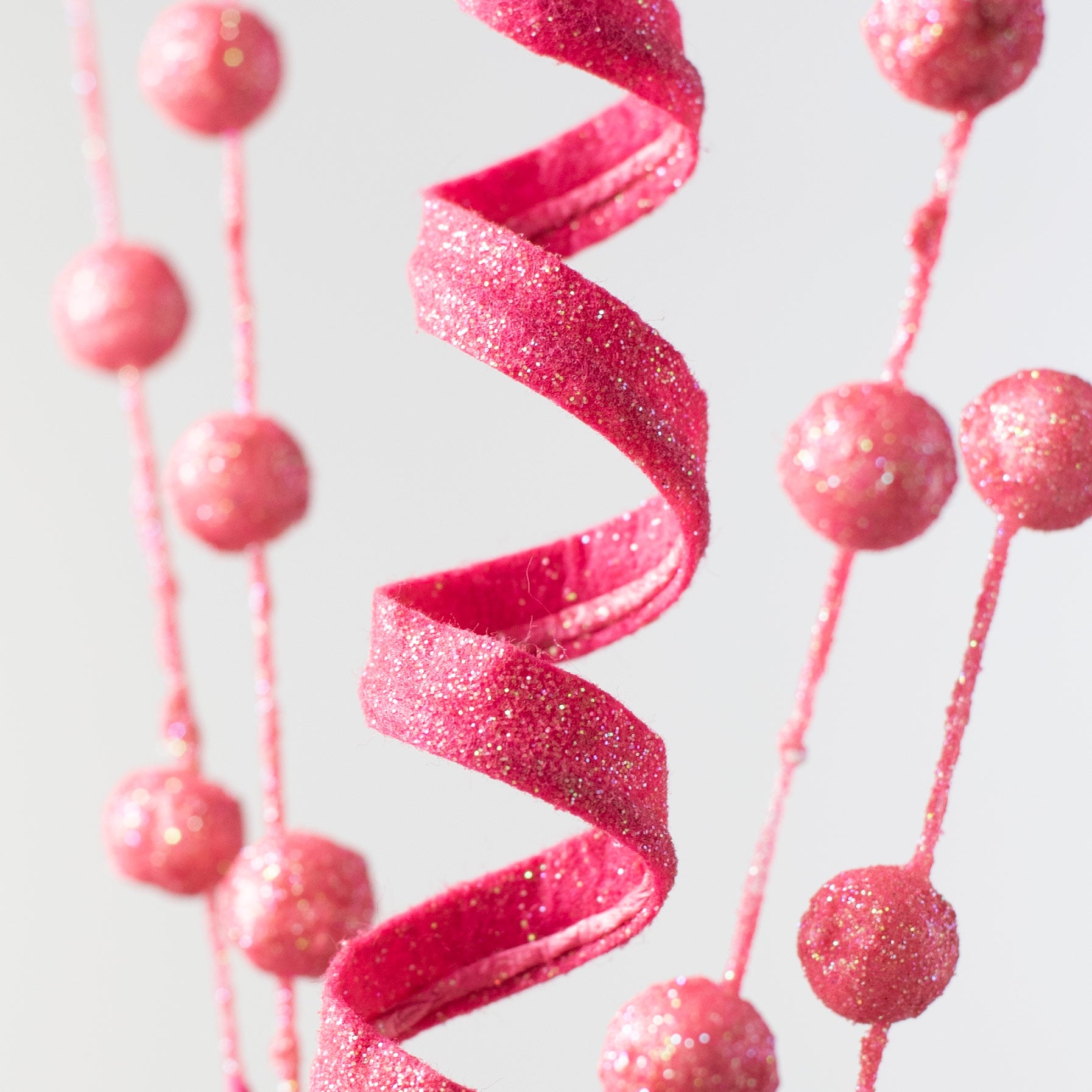 29" Glitter Ball Curly Spray: Fuchsia Pink Lifestyle Photo