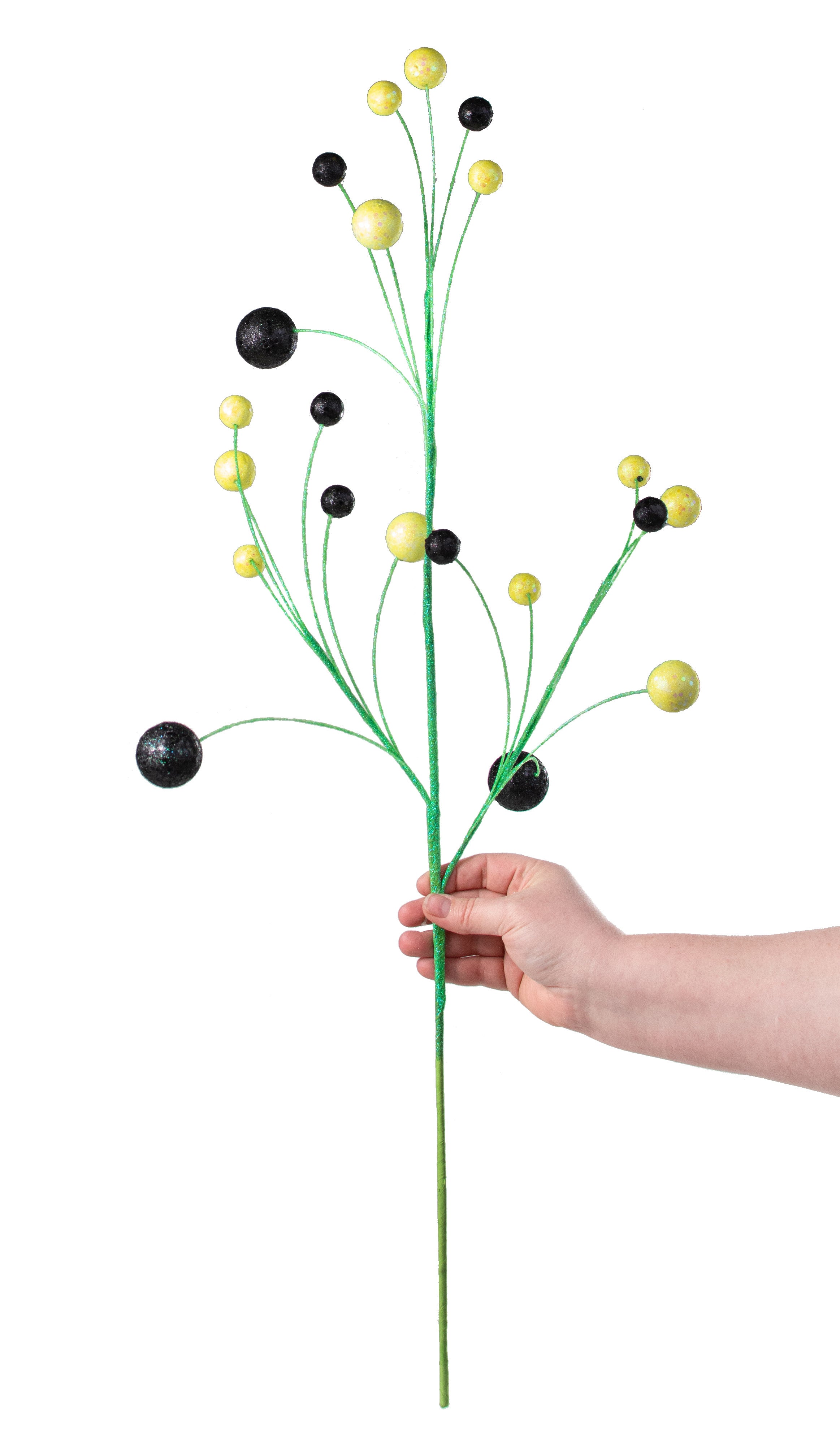30" Glitter Ball Filler Spray: Yellow & Black detail photo 3