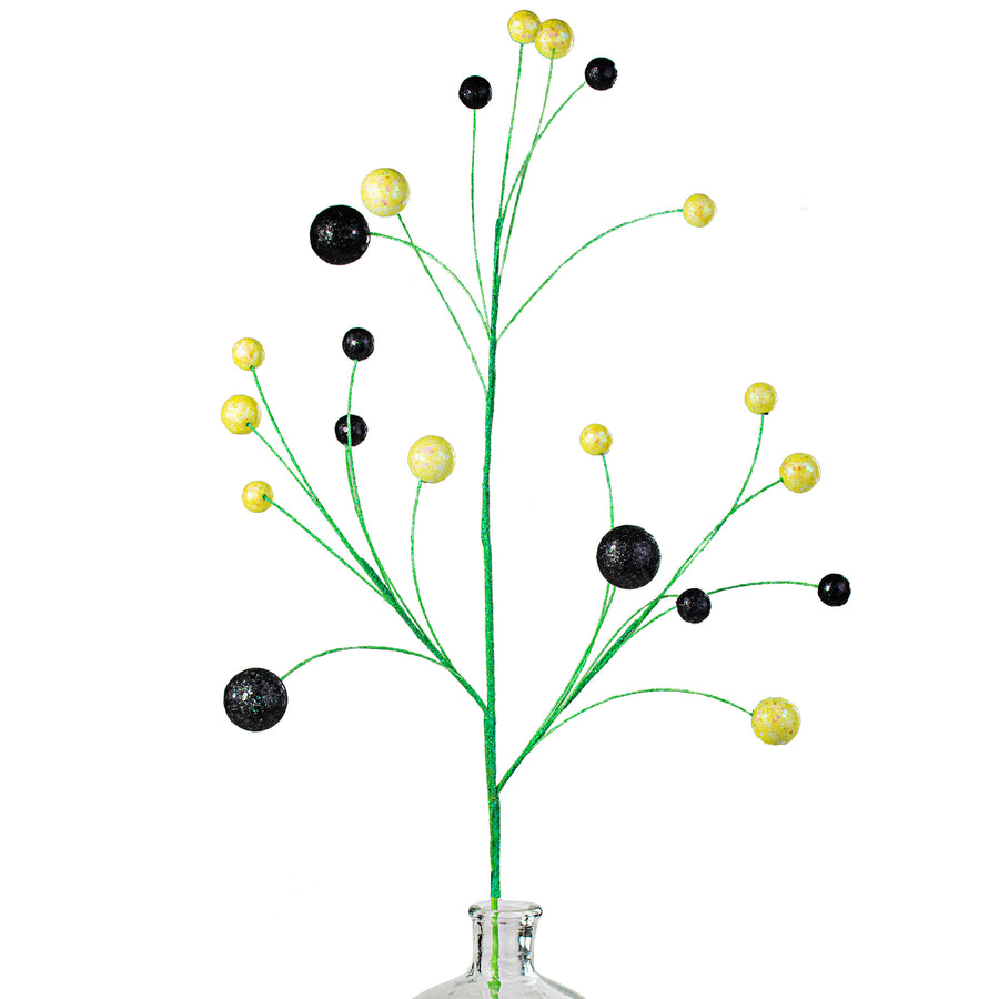 30" Glitter Ball Filler Spray: Yellow & Black Item Number: 62871YWBK