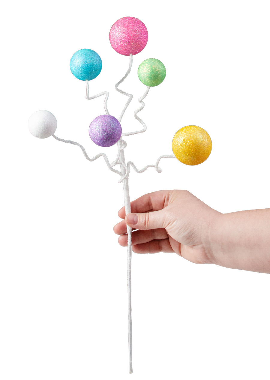 17" Glitter Ball Pick: Spring Multicolor detail photo 3