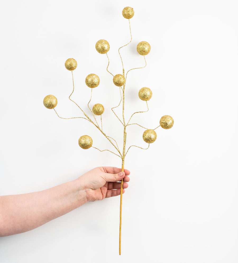 24" Glitter Ball Spray: Gold detail photo 3