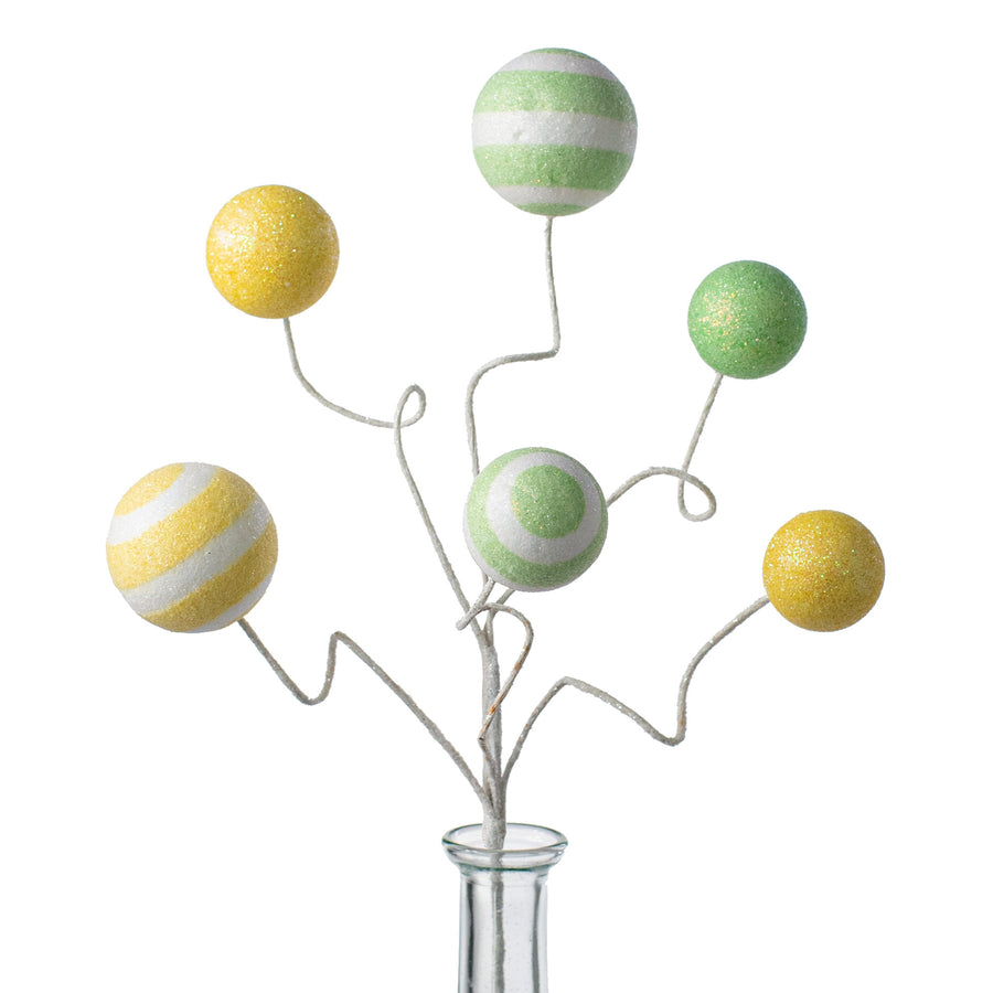 18" Glitter Ball Spray: Light Green & Yellow Item Number: MN0281CF
