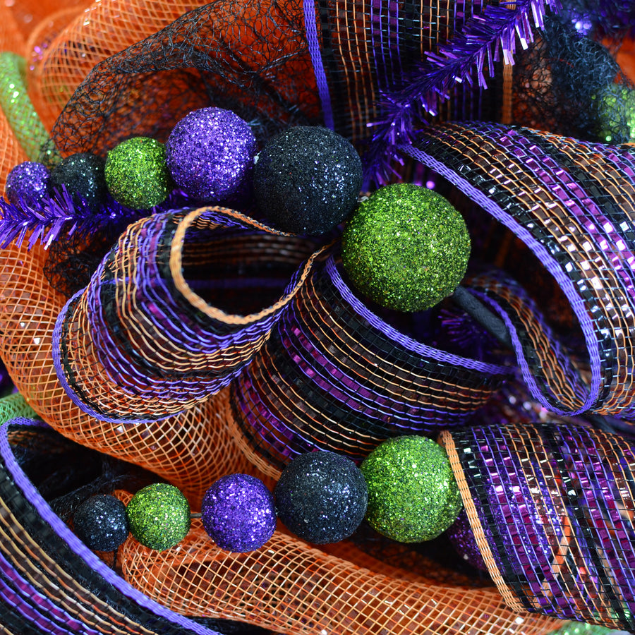 Glitter Ball Spray: Lime, Black & Purple (18") detail photo 3