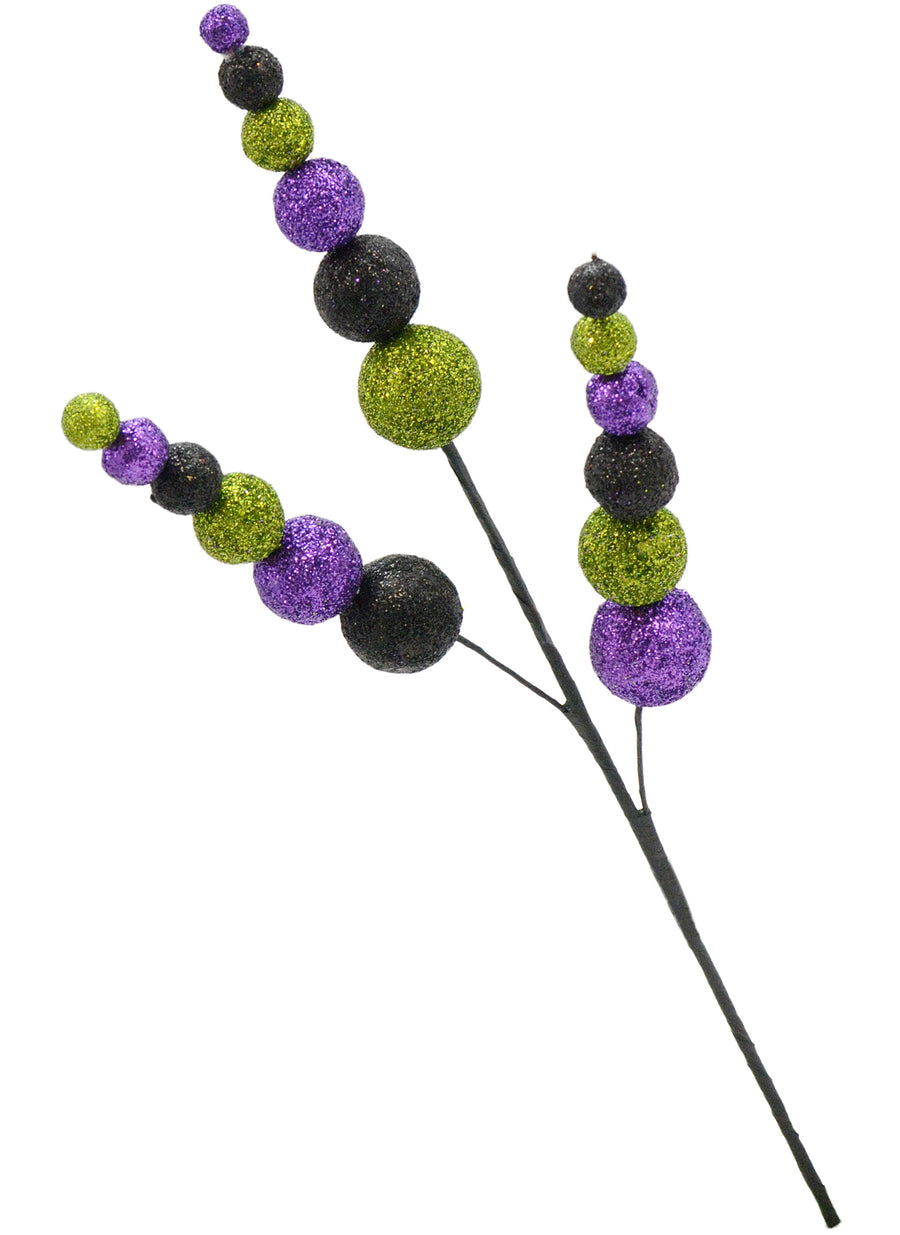 Glitter Ball Spray: Lime, Black & Purple (18") detail photo 4