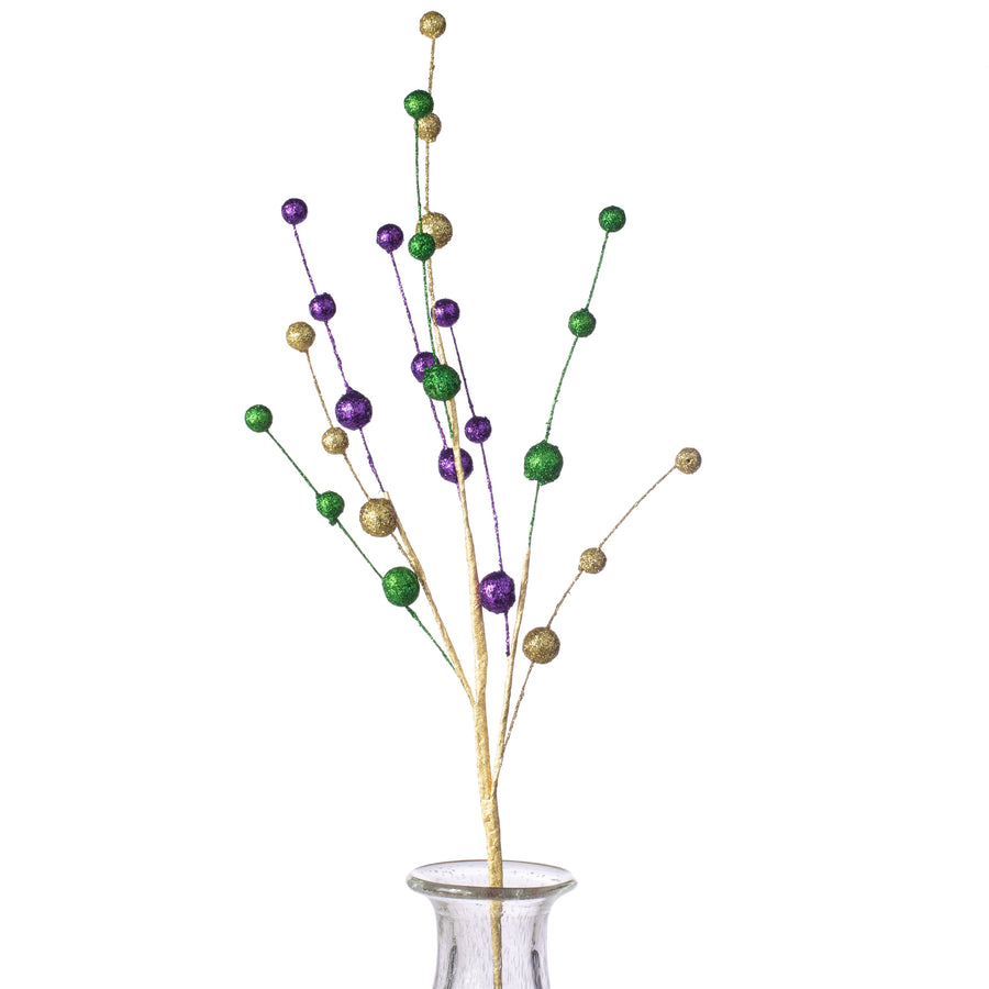 27" Glitter Ball Spray: Mardi Gras Item Number: HG3133