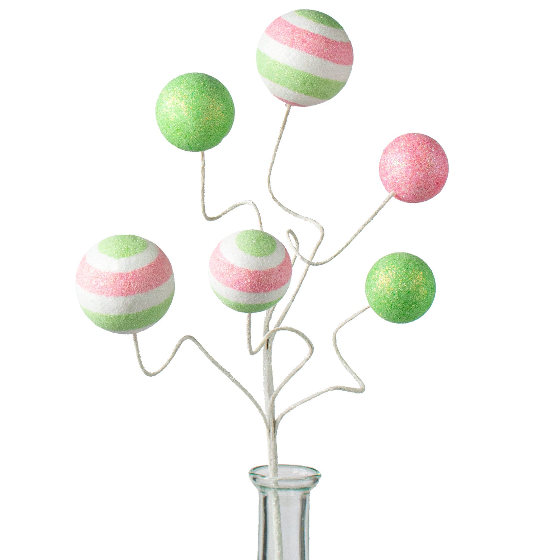18" Glitter Ball Spray: Pink & Light Green Item Number: MN0282ET