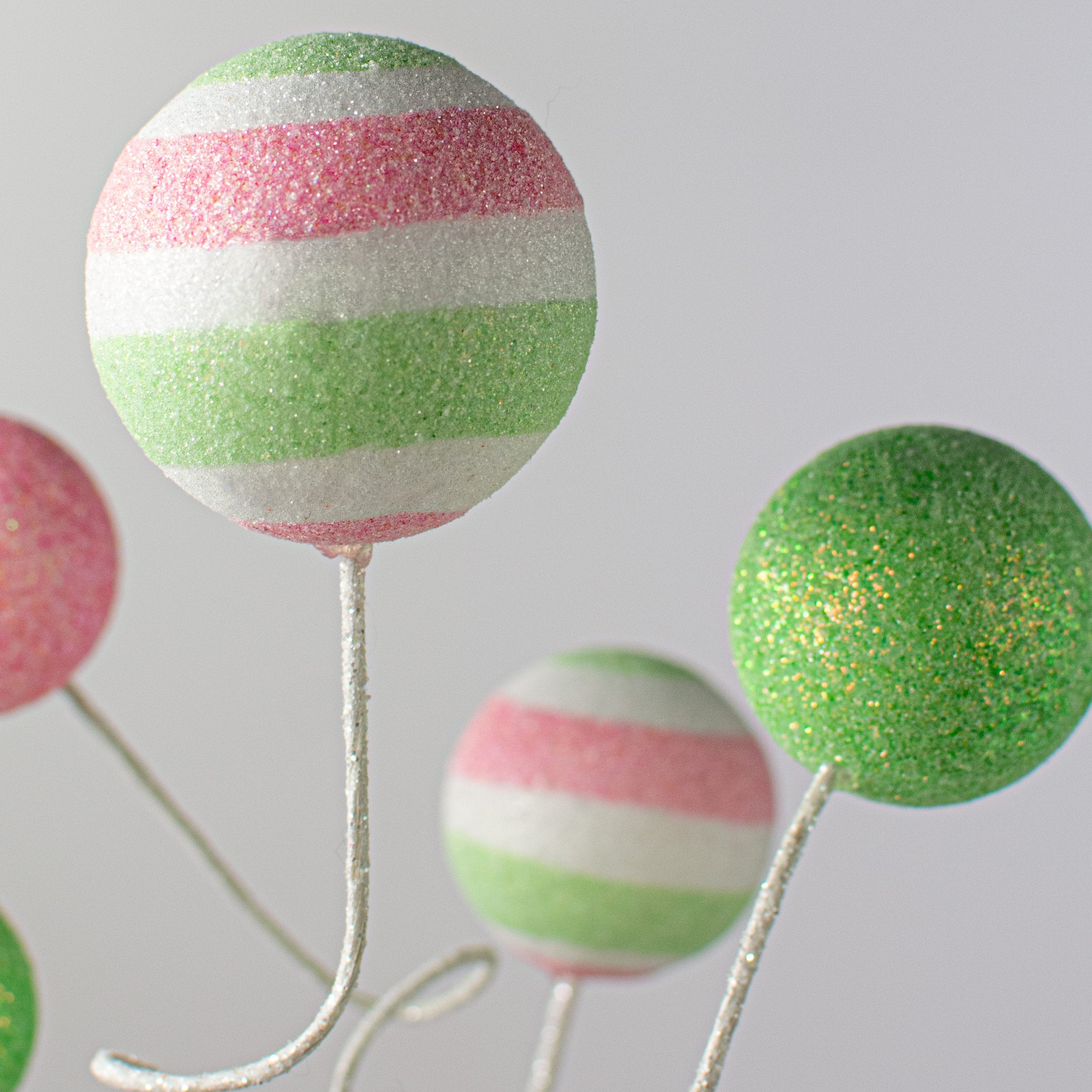 18" Glitter Ball Spray: Pink & Light Green Lifestyle Photo