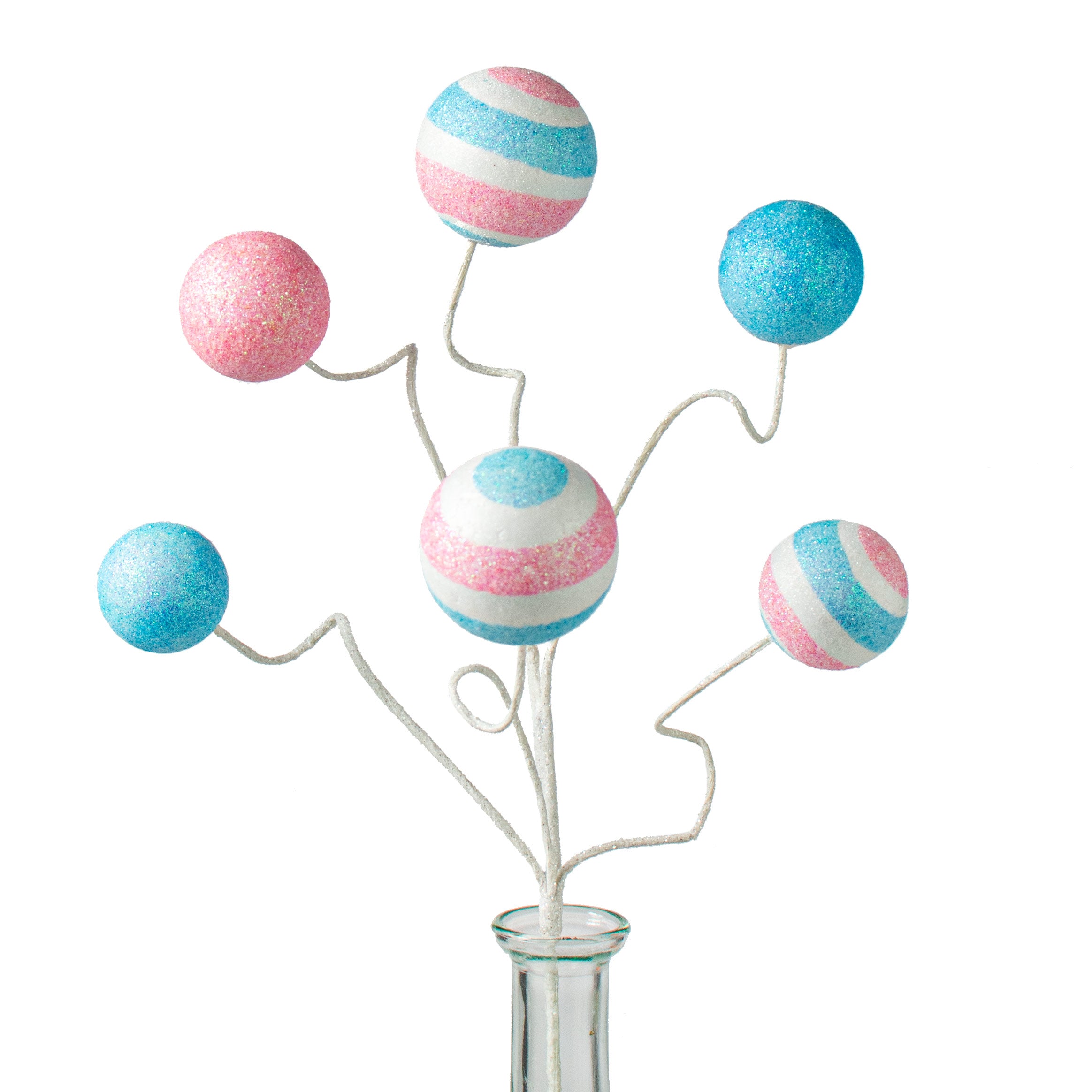 18" Glitter Ball Spray: Pink & Turquoise Item Number: MN0282EW