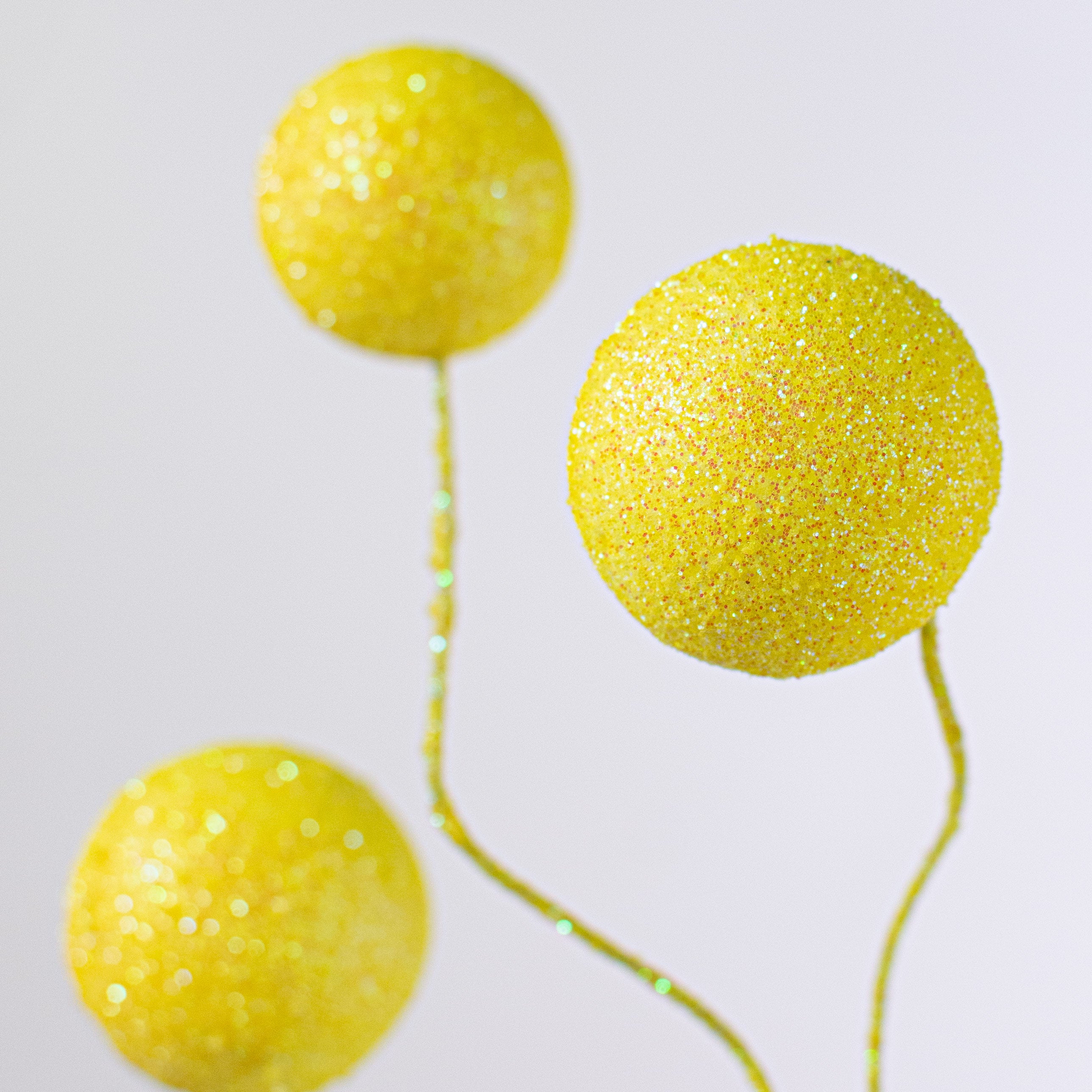 24" Glitter Ball Spray: Yellow Lifestyle Photo