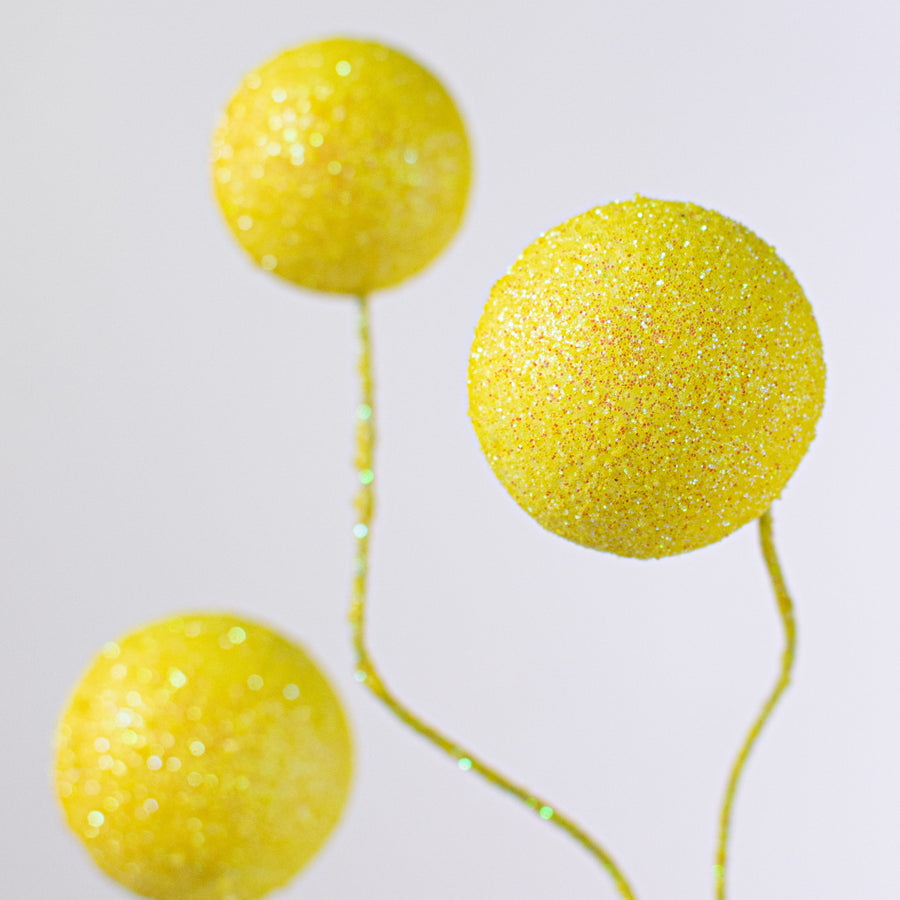 24" Glitter Ball Spray: Yellow Lifestyle Photo