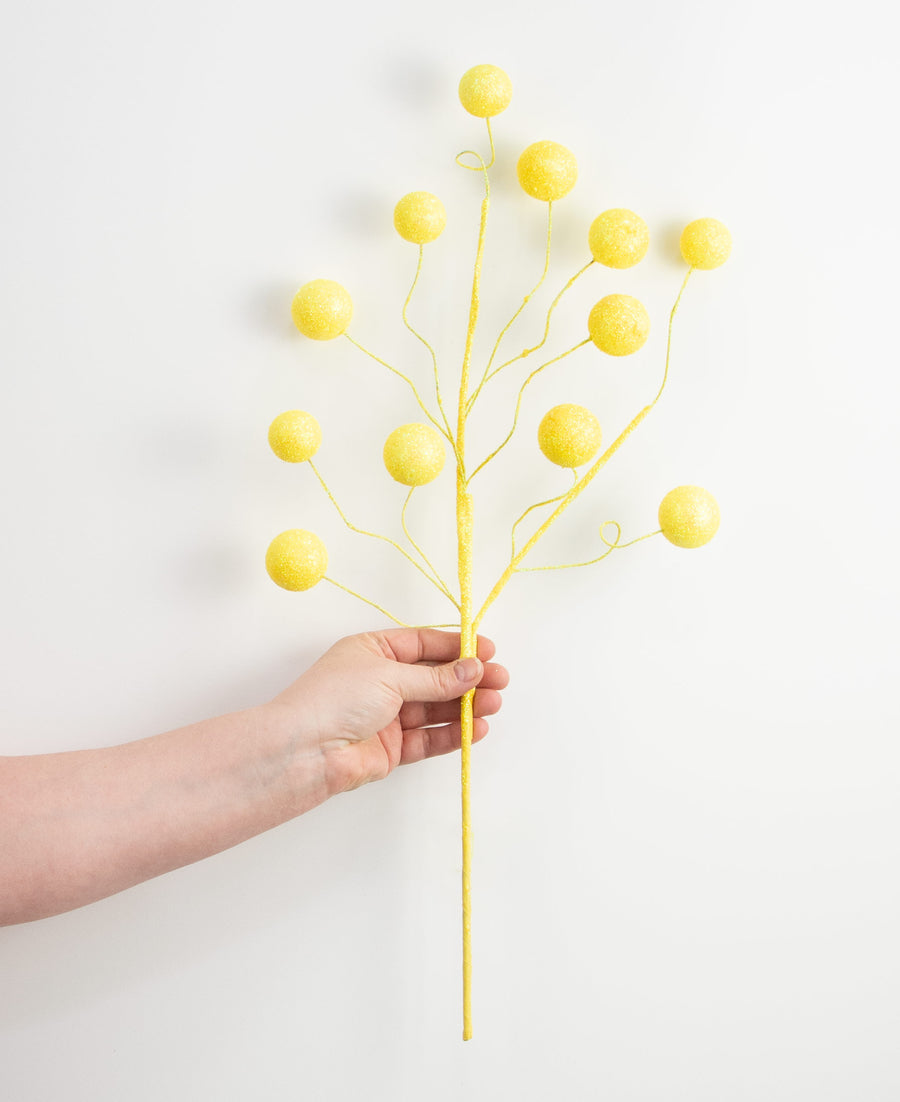 24" Glitter Ball Spray: Yellow detail photo 3
