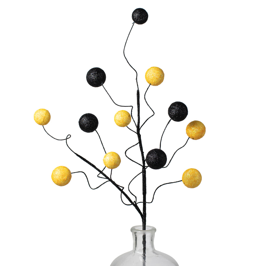 24" Glitter Ball Spray: Yellow & Black Item Number: 63491YWBK
