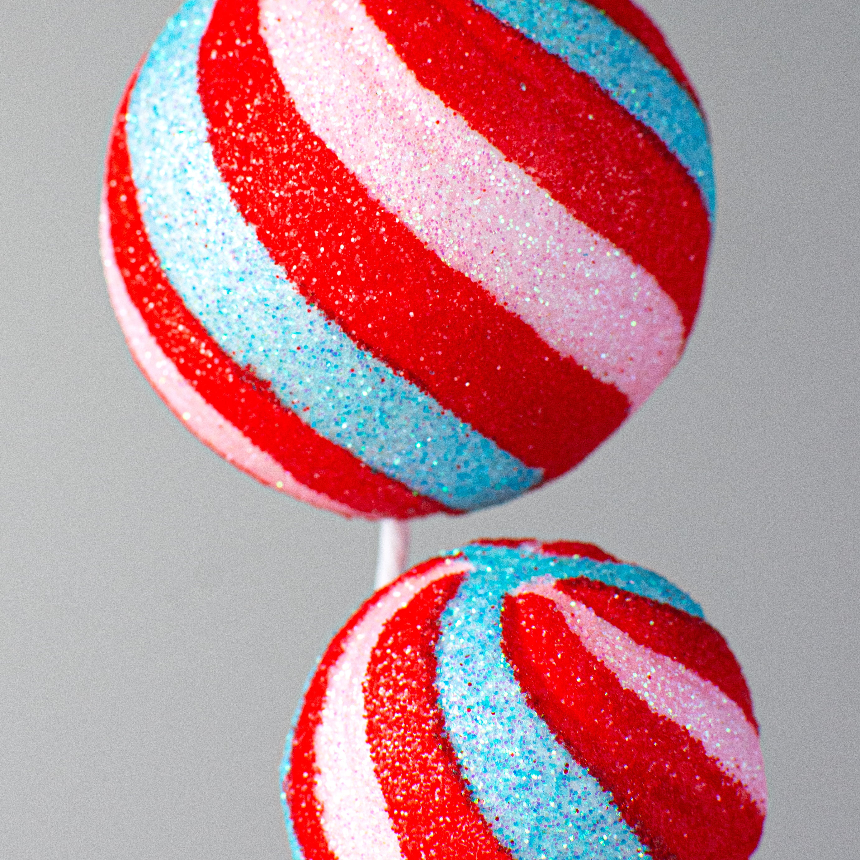 15" Glitter Ball With Stripes Pick: Red, Light Pink, Turquoise Lifestyle Photo