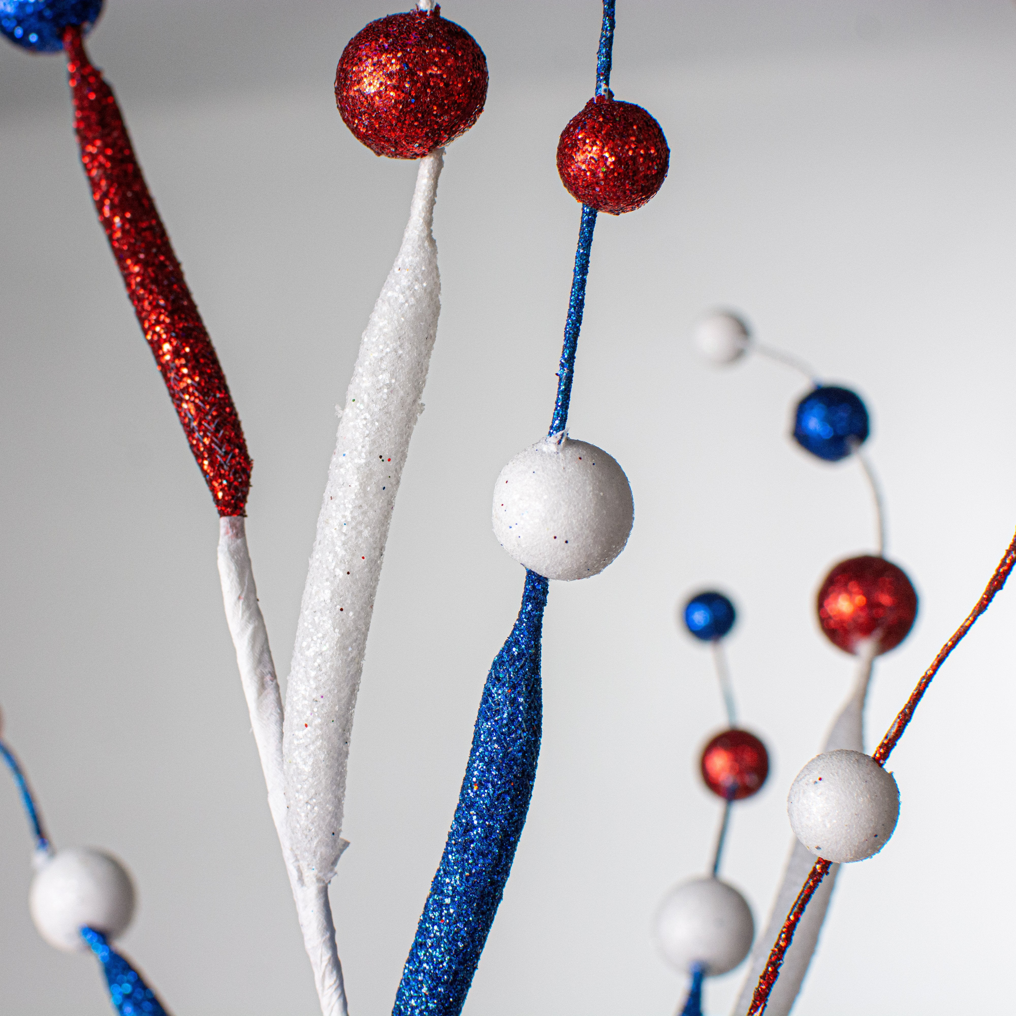 27" Glitter Ball Tubing Spray: Red, White, Blue Patriotic Lifestyle Photo