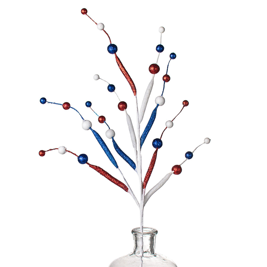 27" Glitter Ball Tubing Spray: Red, White, Blue Patriotic Item Number: XS6065P9