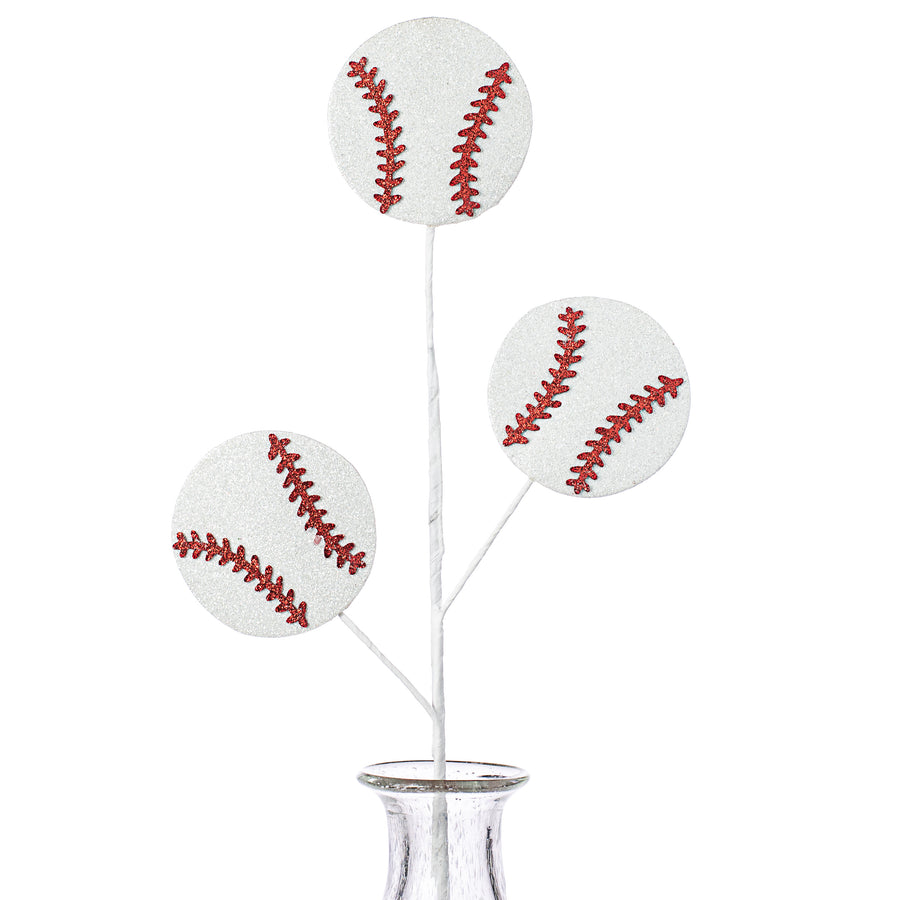 25" Glitter Baseballs Spray Item Number: MN0083