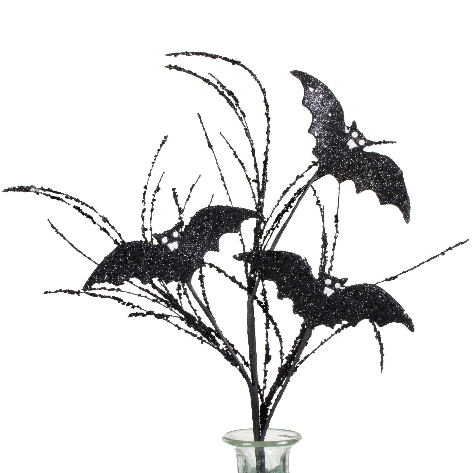 31" Glitter Bat Spray: Black & White Item Number: HH1190