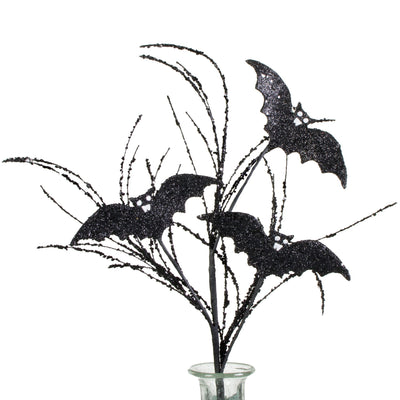 31" Glitter Bat Spray: Black & White Item Number: HH1190