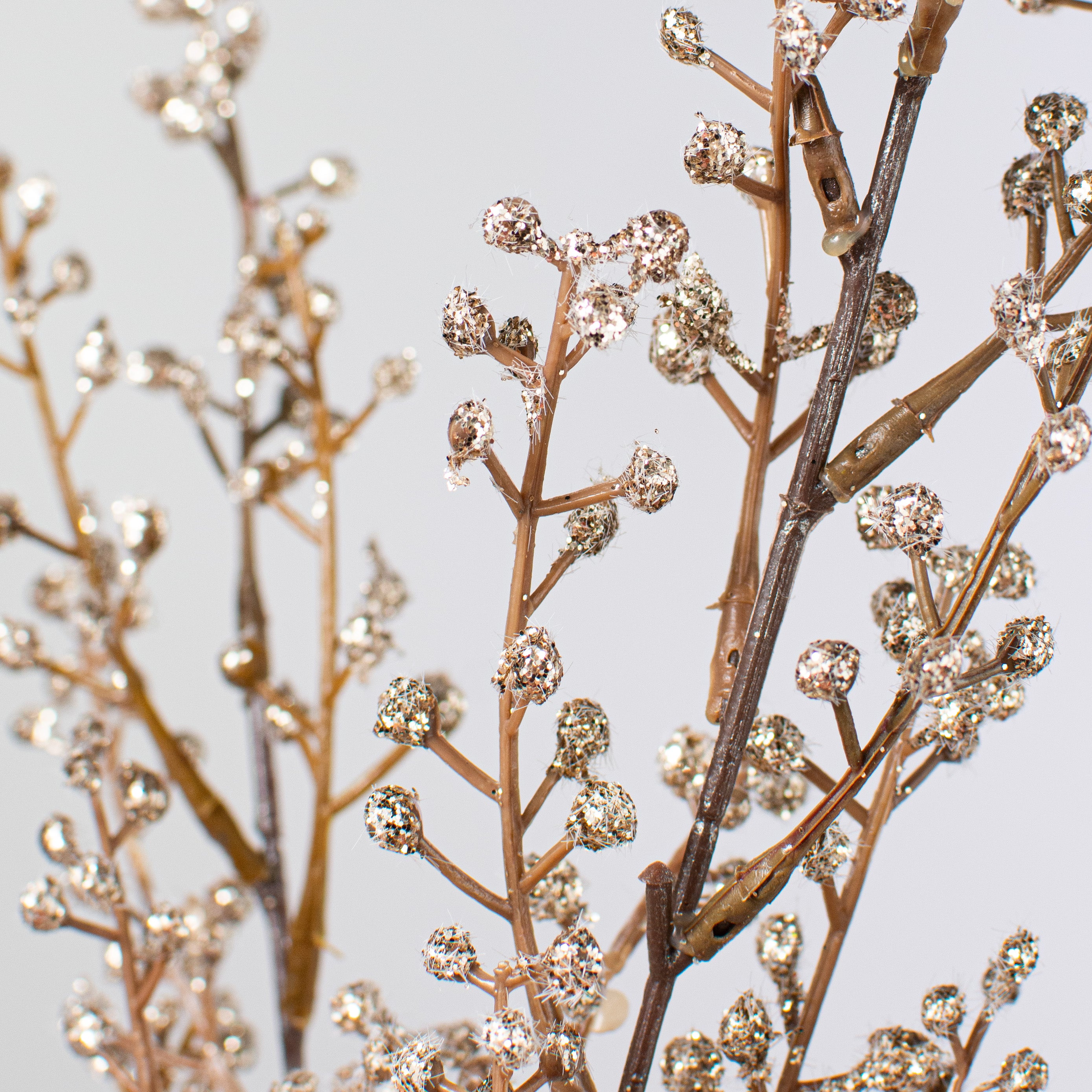 18" Glitter Berry Stem: Champagne Lifestyle Photo