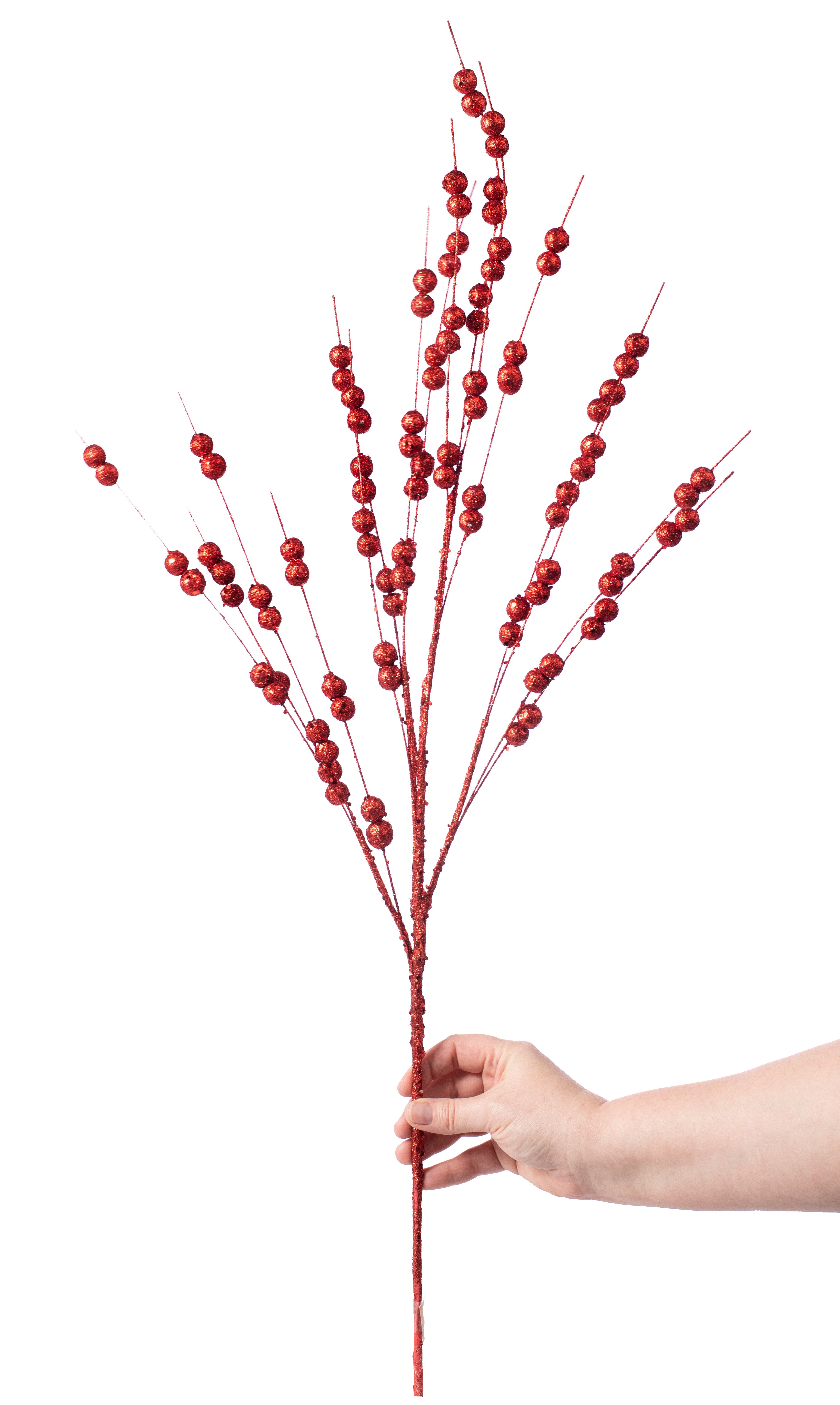 33" Glitter Berry Spray: Red Lifestyle Photo