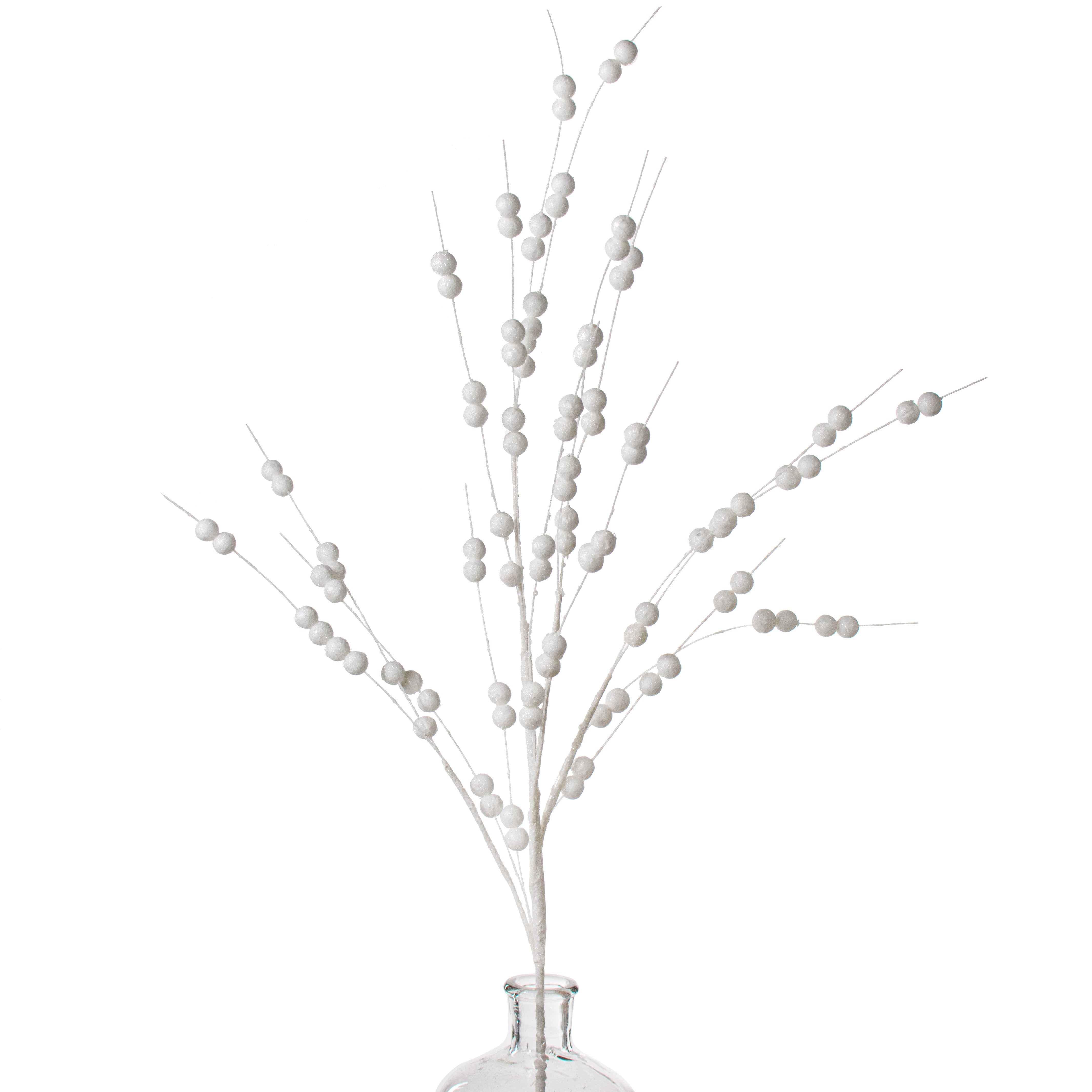 33" Glitter Berry Spray: White Item Number: 133153