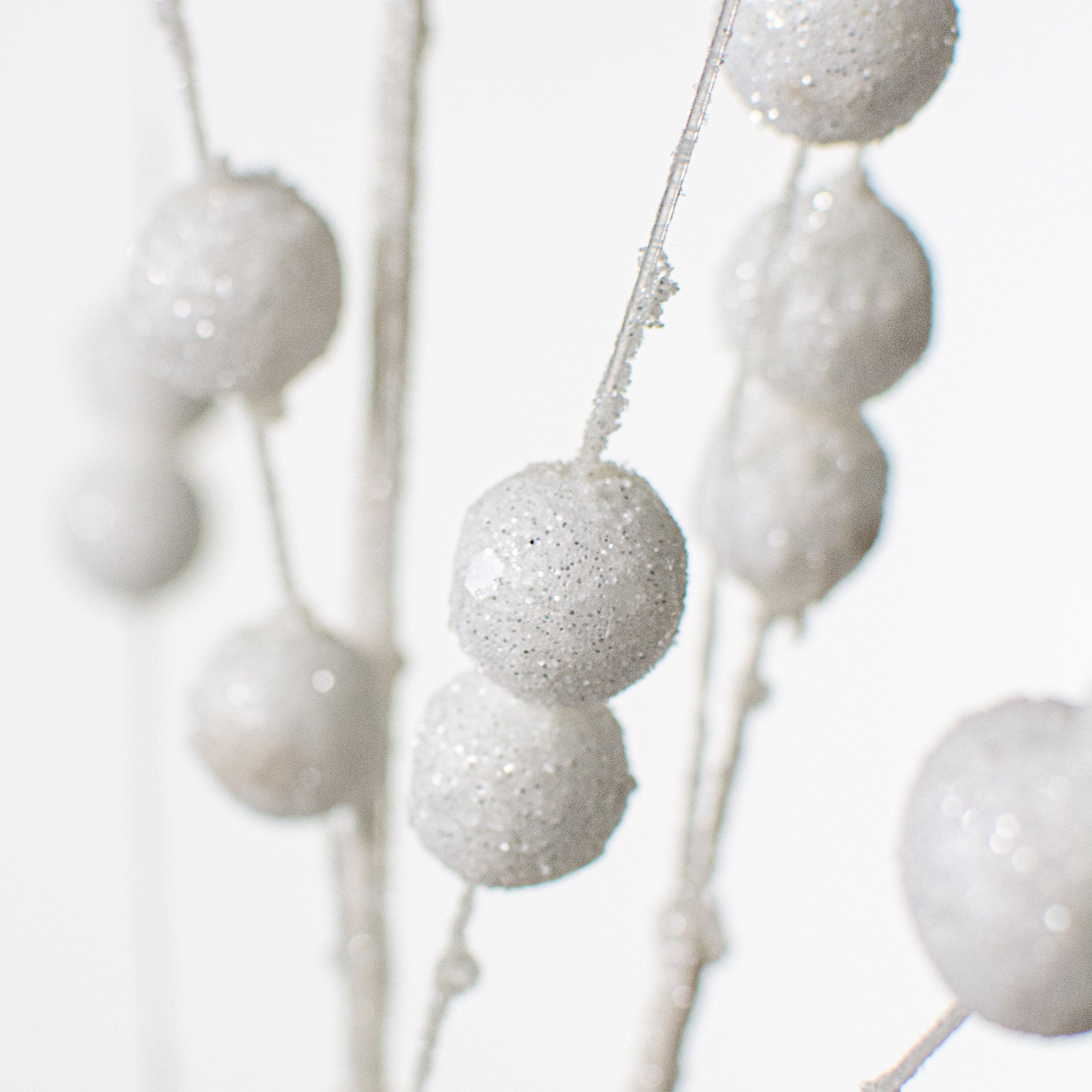 33" Glitter Berry Spray: White Lifestyle Photo