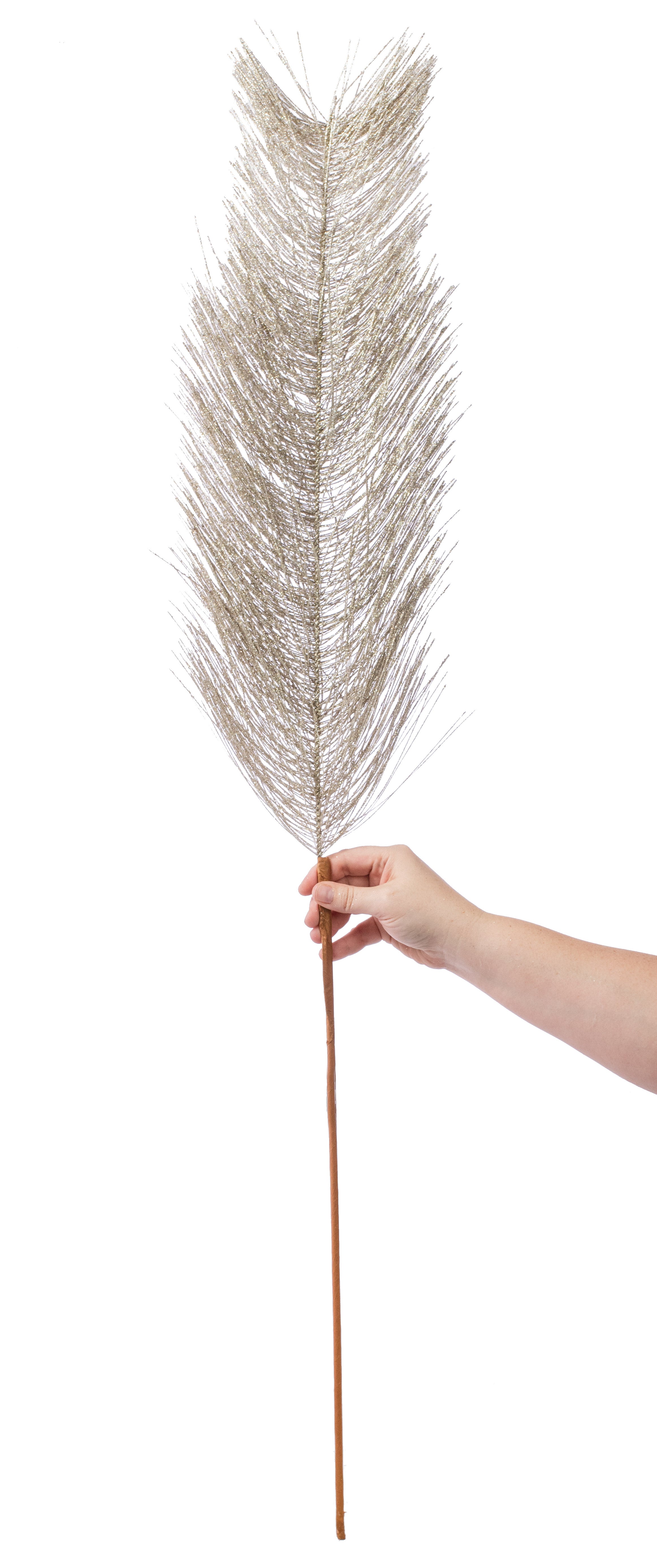 46" Glitter Bottle Brush Spray: Platinum detail photo 3