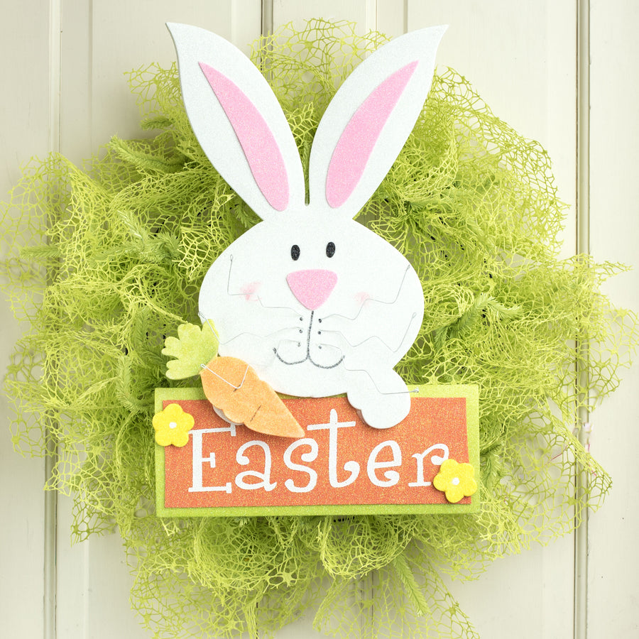 19" Glitter Bunny Easter Sign Lifestyle Photo