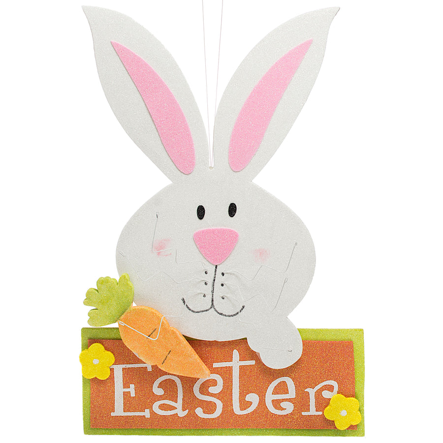 19" Glitter Bunny Easter Sign Item Number: 62102EAS