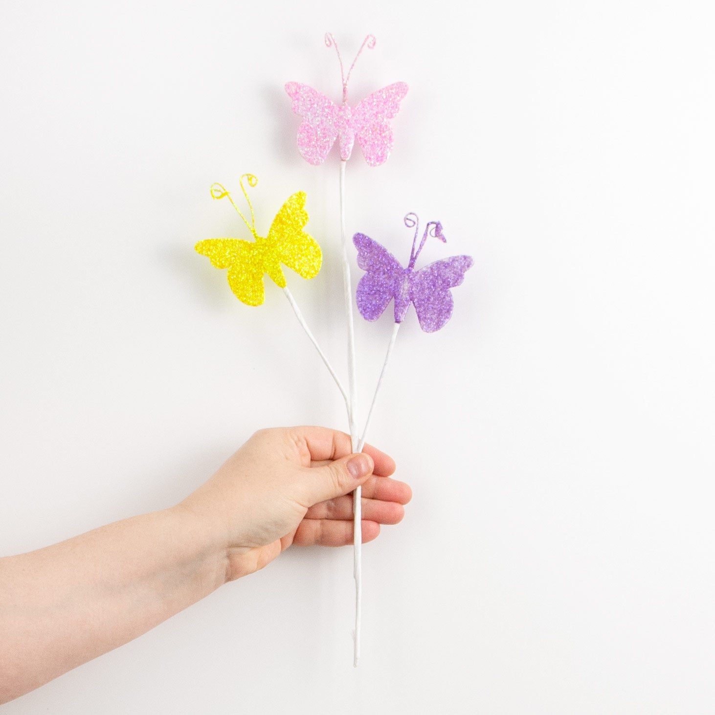 15" Glitter Butterfly Spray: Spring Multi detail photo 3
