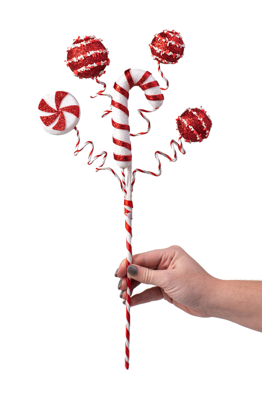 18" Glitter Cake Pop Spray: Peppermint detail photo 3