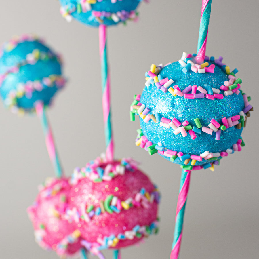 27" Glitter Cake Pop Sprinkle Spray: Pink & Blue Lifestyle Photo
