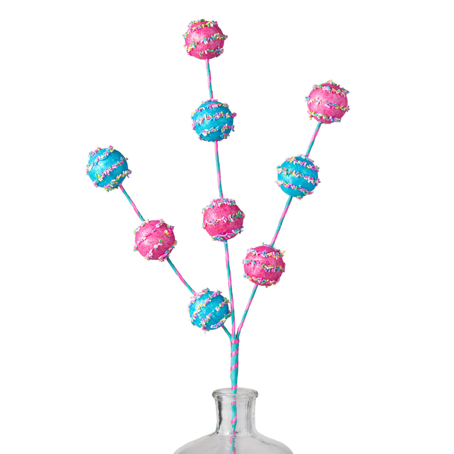27" Glitter Cake Pop Sprinkle Spray: Pink & Blue Item Number: 84801PKBL