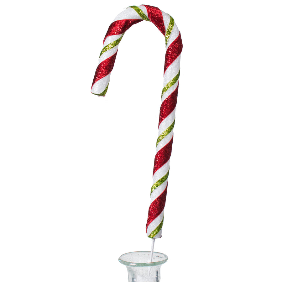 26" Glitter Candy Cane Pick Item Number: 82566RWG