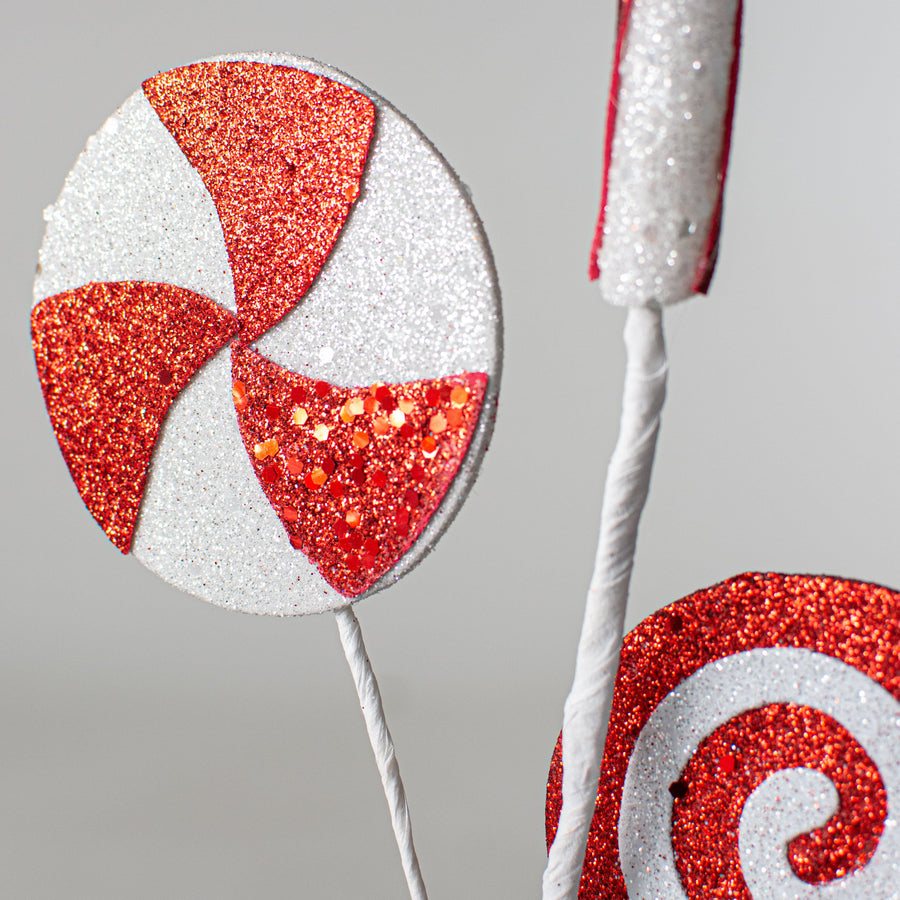 30" Glitter Candy Spray: Red & White Lifestyle Photo