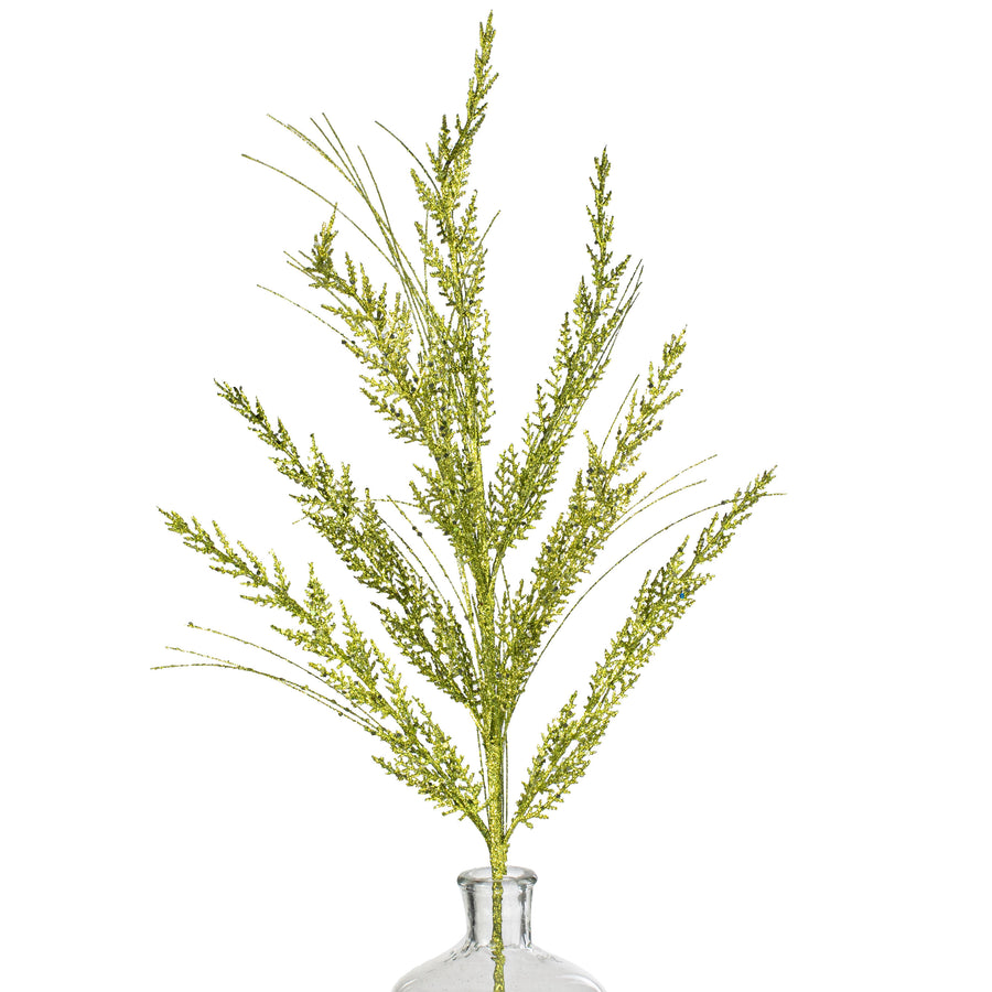 31" Glitter Cedar Grass Spray: Fresh Green Item Number: 172503