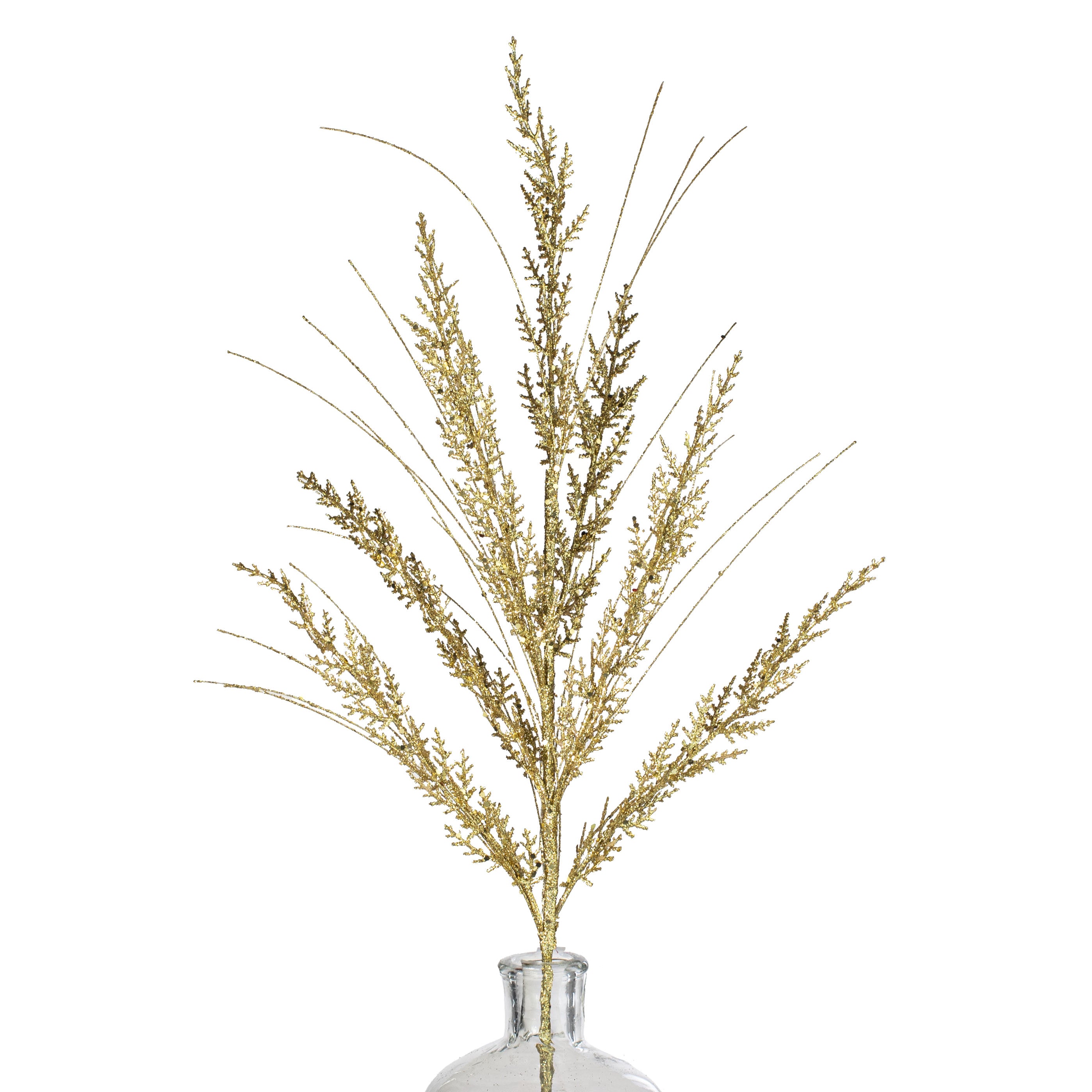 31" Glitter Cedar Grass Spray: Gold Item Number: 172501