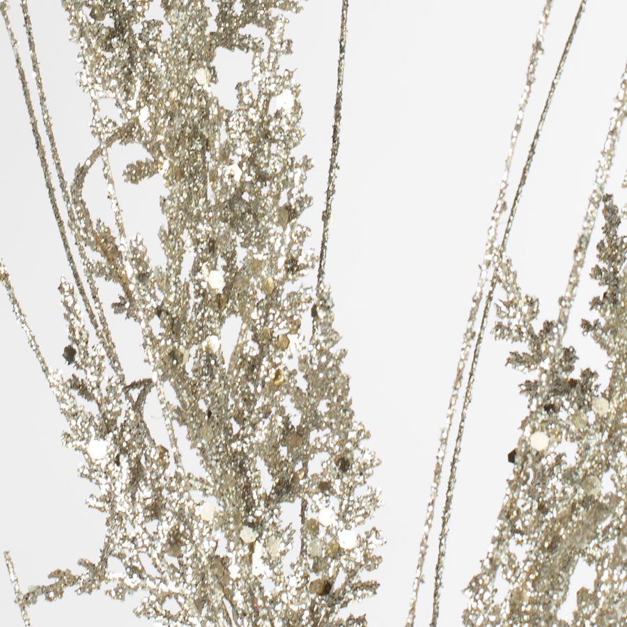 31" Glitter Cedar Grass Spray: Platinum Lifestyle Photo