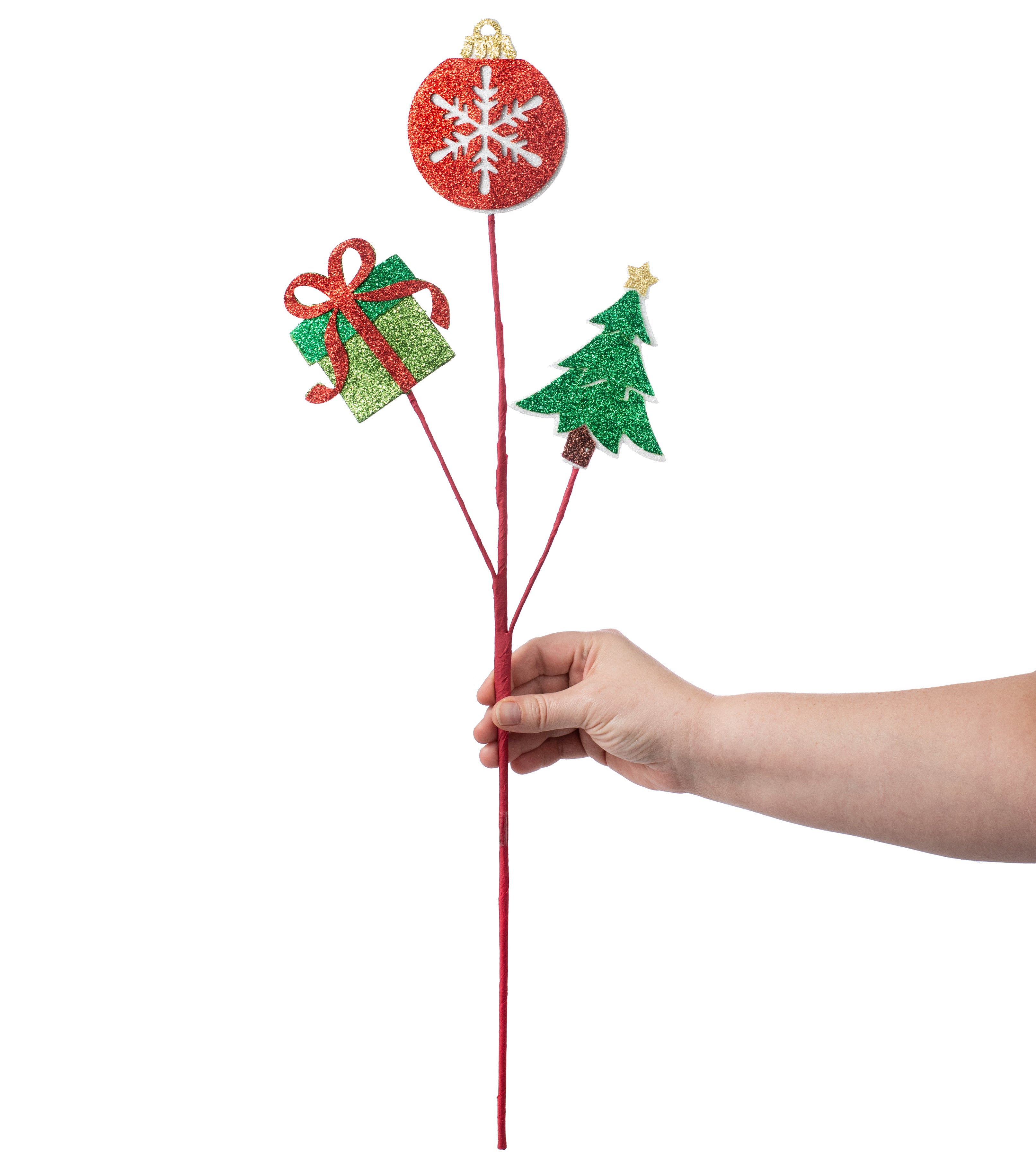 25" Glitter Christmas Icons Spray Lifestyle Photo