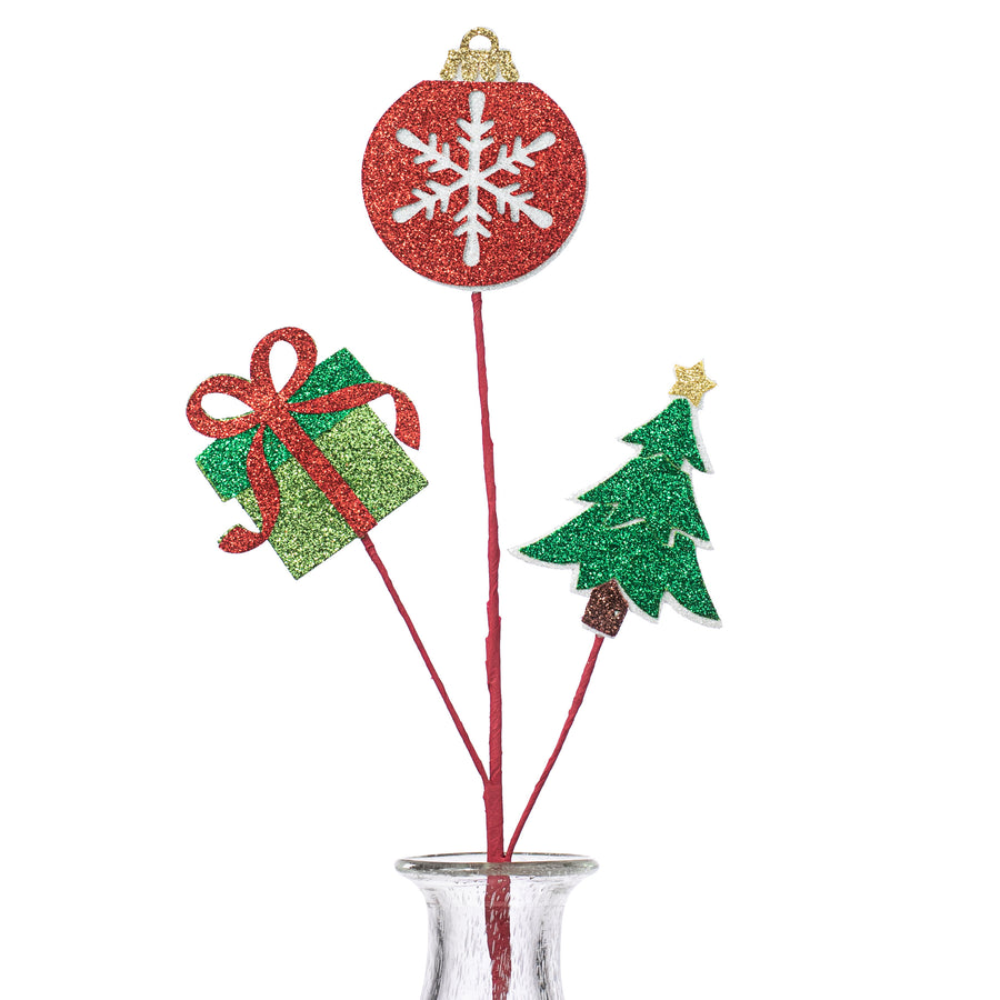 25" Glitter Christmas Icons Spray Item Number: XP0165