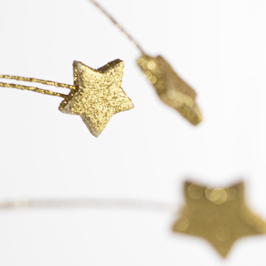 29" Glitter Crescent Moon & Star Spray: White & Gold detail photo 4