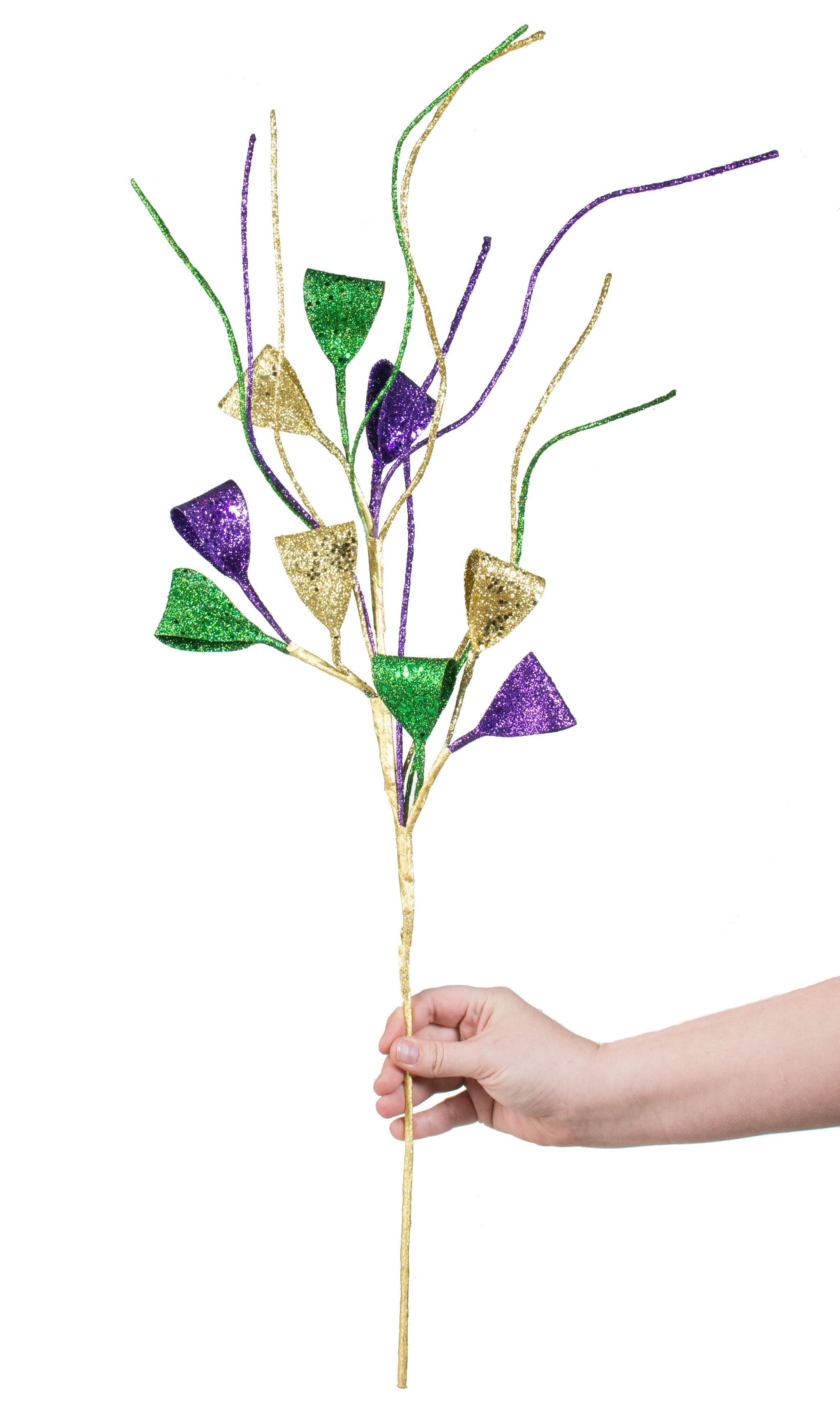 32" Glitter Curled Ribbon Spray: Mardi Gras Lifestyle Photo