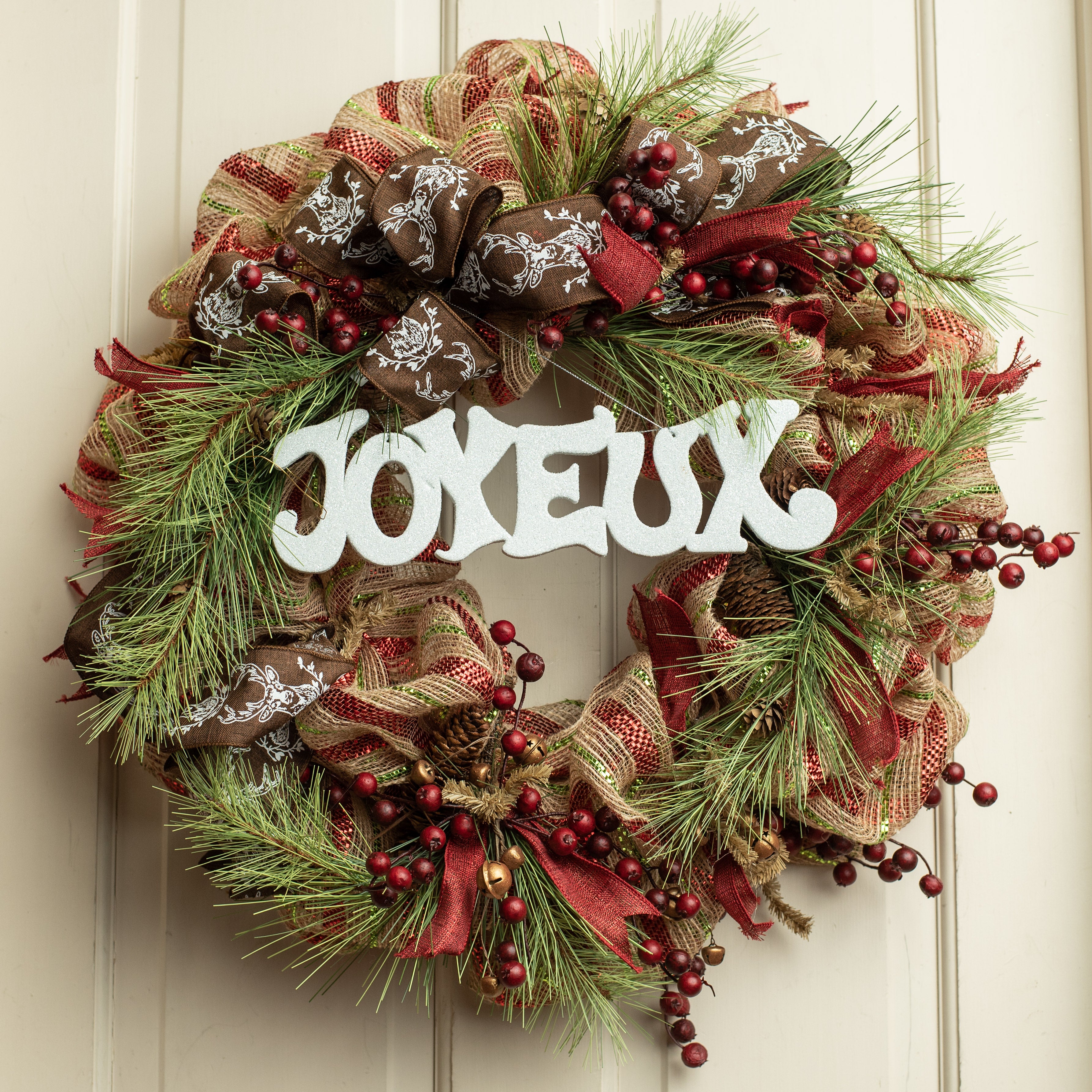 13" Glitter Cutout Ornament: Joyeux Lifestyle Photo