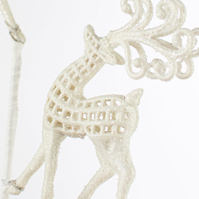 21" Glitter Deer Spray: White Lifestyle Photo