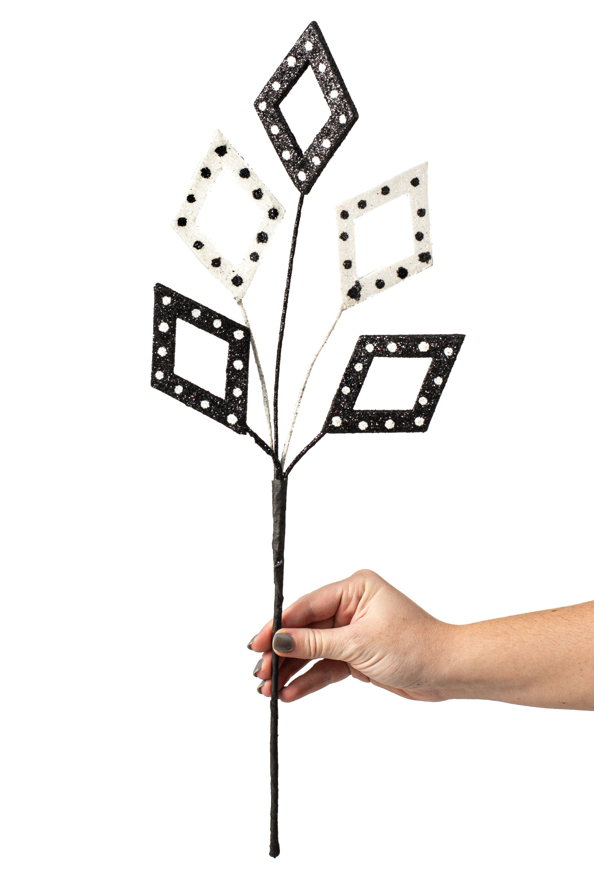 20" Glitter Diamond Polkadot Pick: Black & White detail photo 3