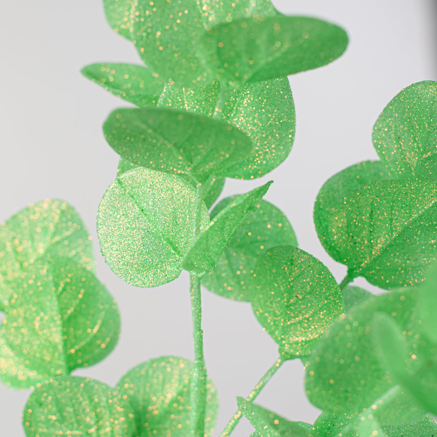 24" Glitter Eucalyptus Spray: Iridescent Mint Green Lifestyle Photo