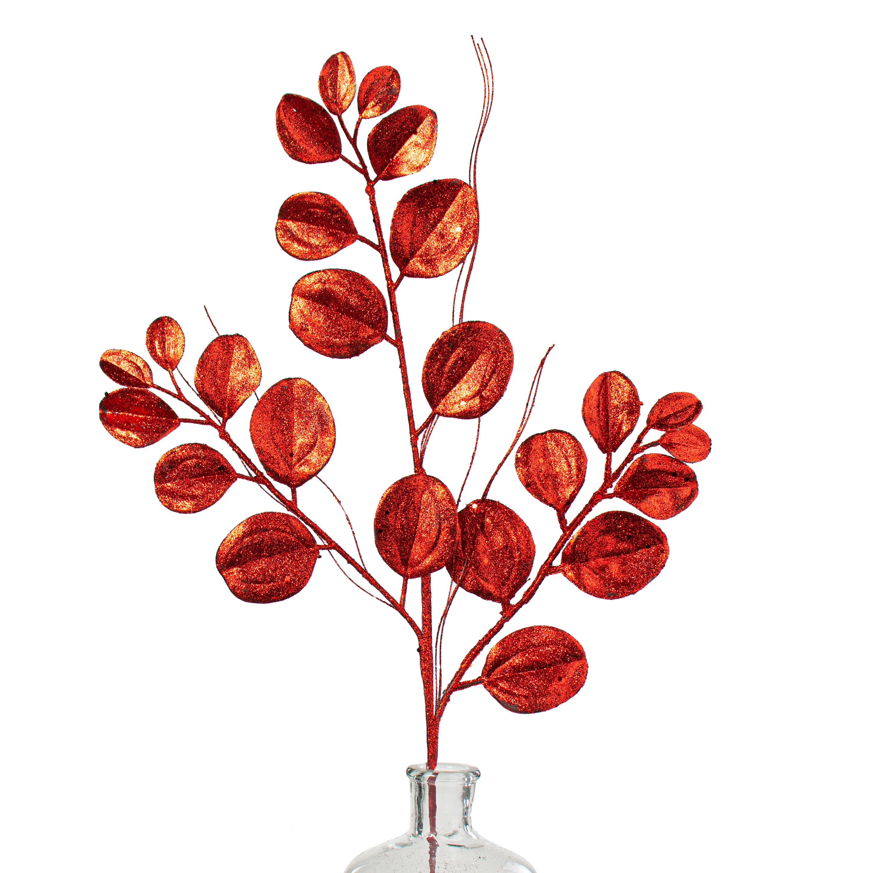 30" Glitter Eucalyptus Spray: Red Item Number: 158384