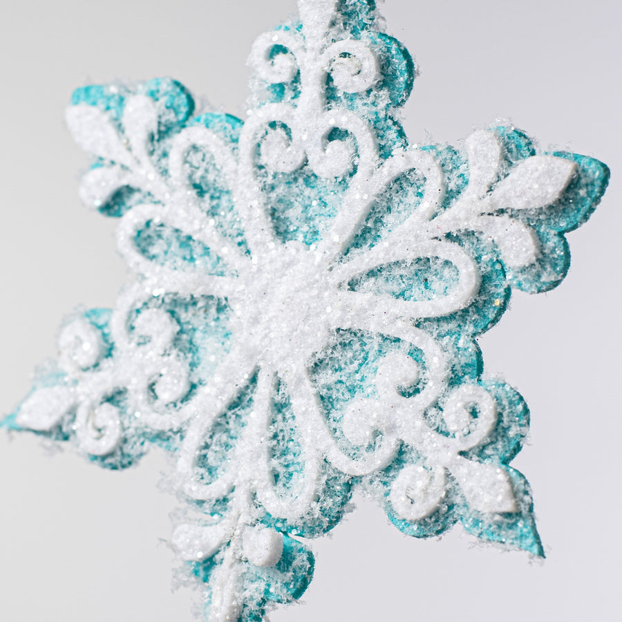 30" Glitter Felt Snowflake Spray: Blue Lifestyle Photo