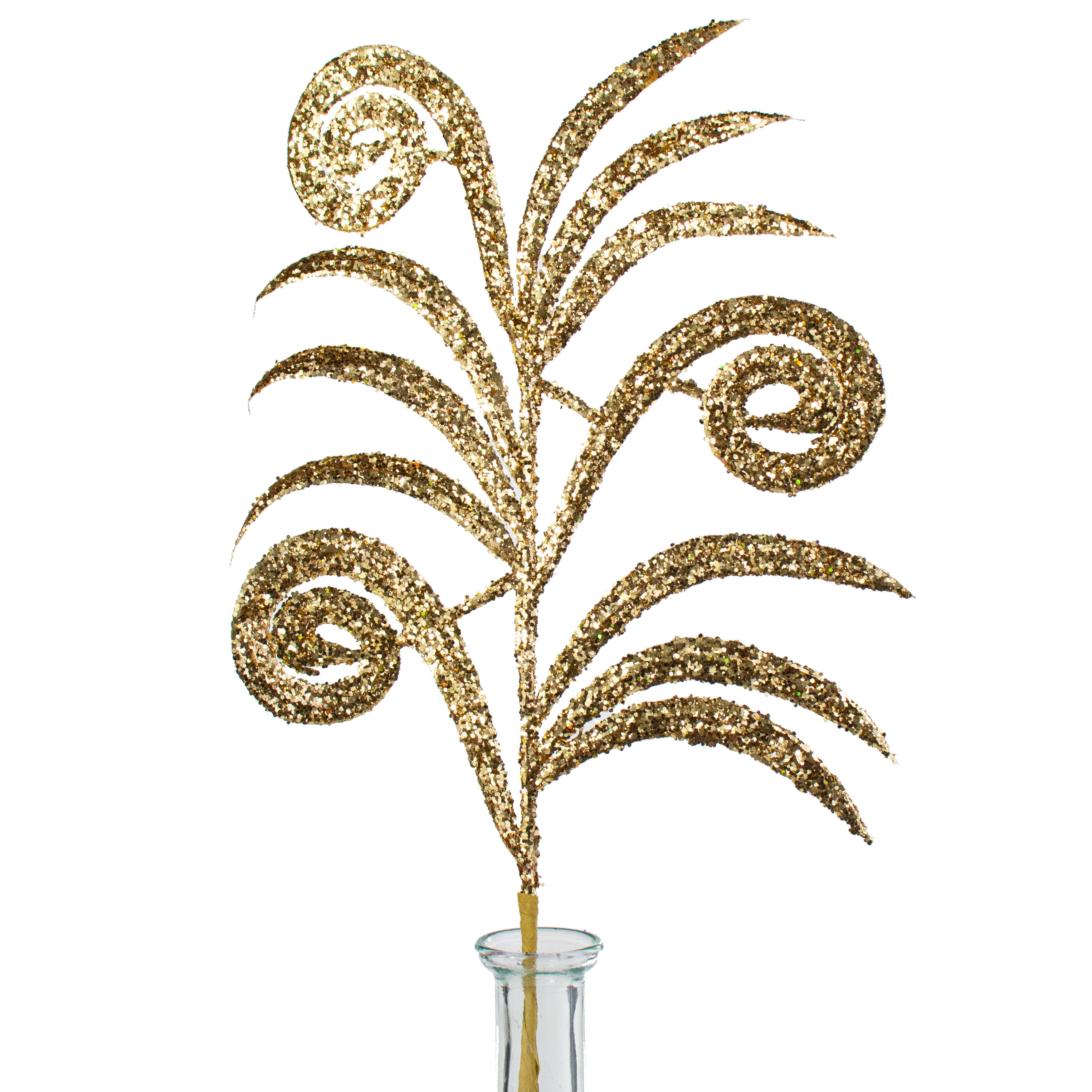 15" Glitter Fern Pick: Gold Item Number: 90446-GD